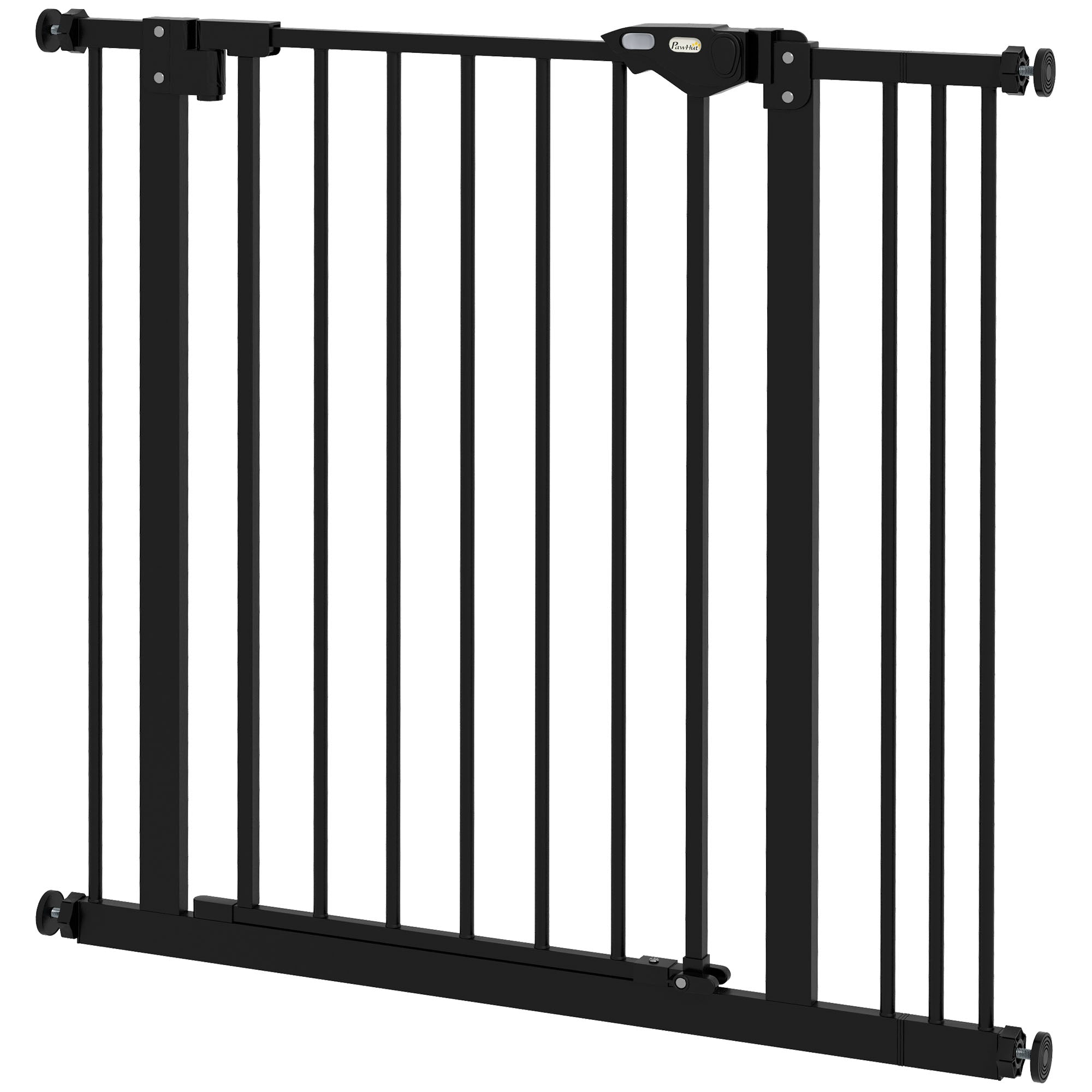 PawHut Türschutzgitter für Hunde, Absperrgitter, Schutzgitter für Haustiere, Metall, Kunststoff, 74-87 cm, Schwarz