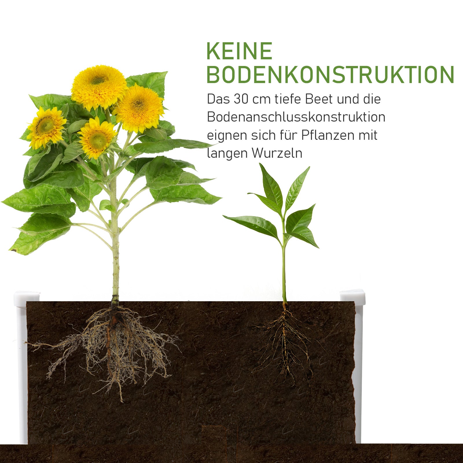 Outsunny Hochbeet, Pflanzkasten, mit Drainagefunktion, Schutz vor Schädlingen, Kunststoff, grau, 60 x 60 x 30 cm
