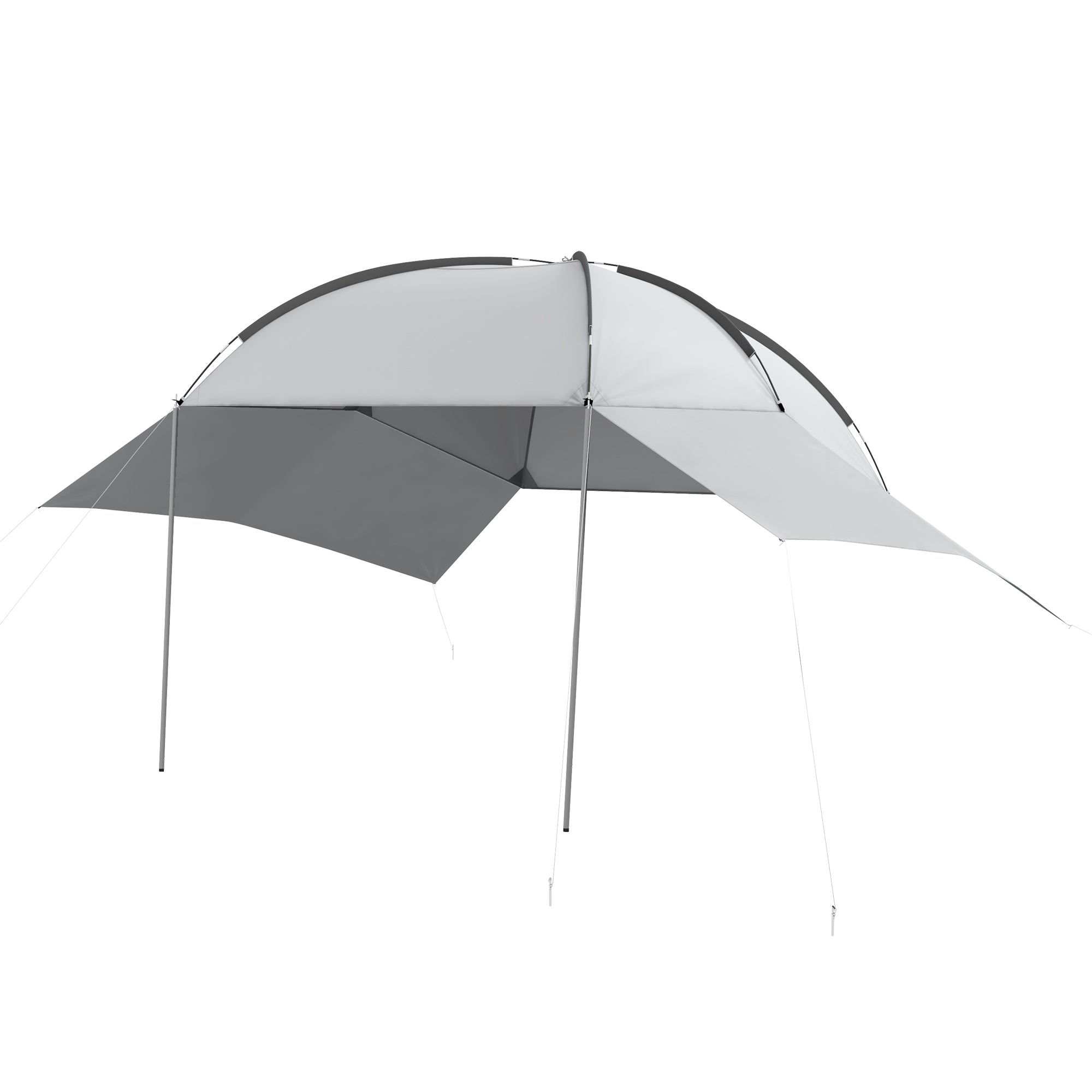 Outsunny Automarkise Carport Fahrzeugüberdachung, wetterbeständig, 300 cm x 262 cm x 260 cm, Hellgrau