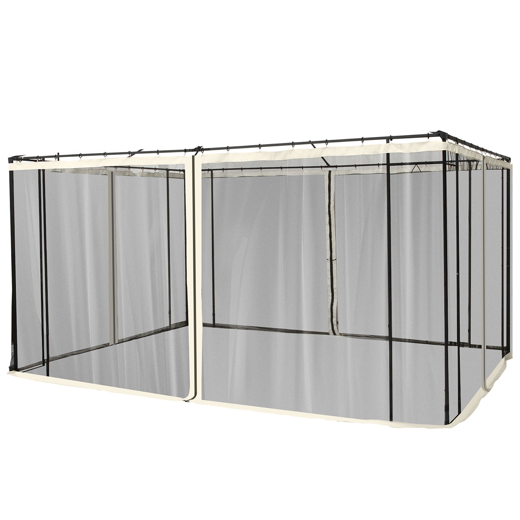 Outsunny Moskitonetz 3x4 m mit Reißverschluss, Insektenschutz