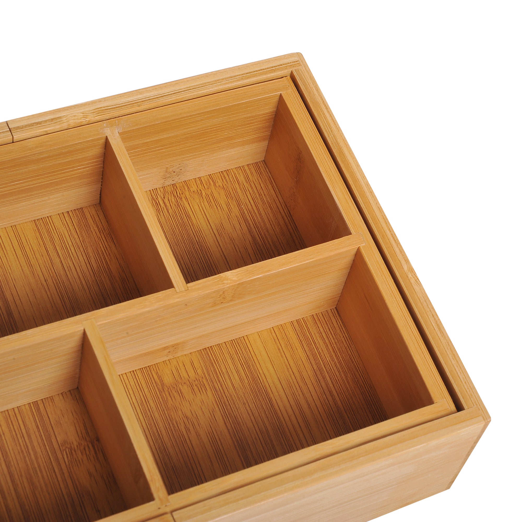 HOMCOM Aufbewahrungsbox Ordnungsbox Schubladen Organizer ausziehbar Bambus Natur 24,6 x 17,6 x 7 cm