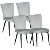 HOMCOM Esszimmerstuhl 4er-Set mit Polsterung und Velours-Optik