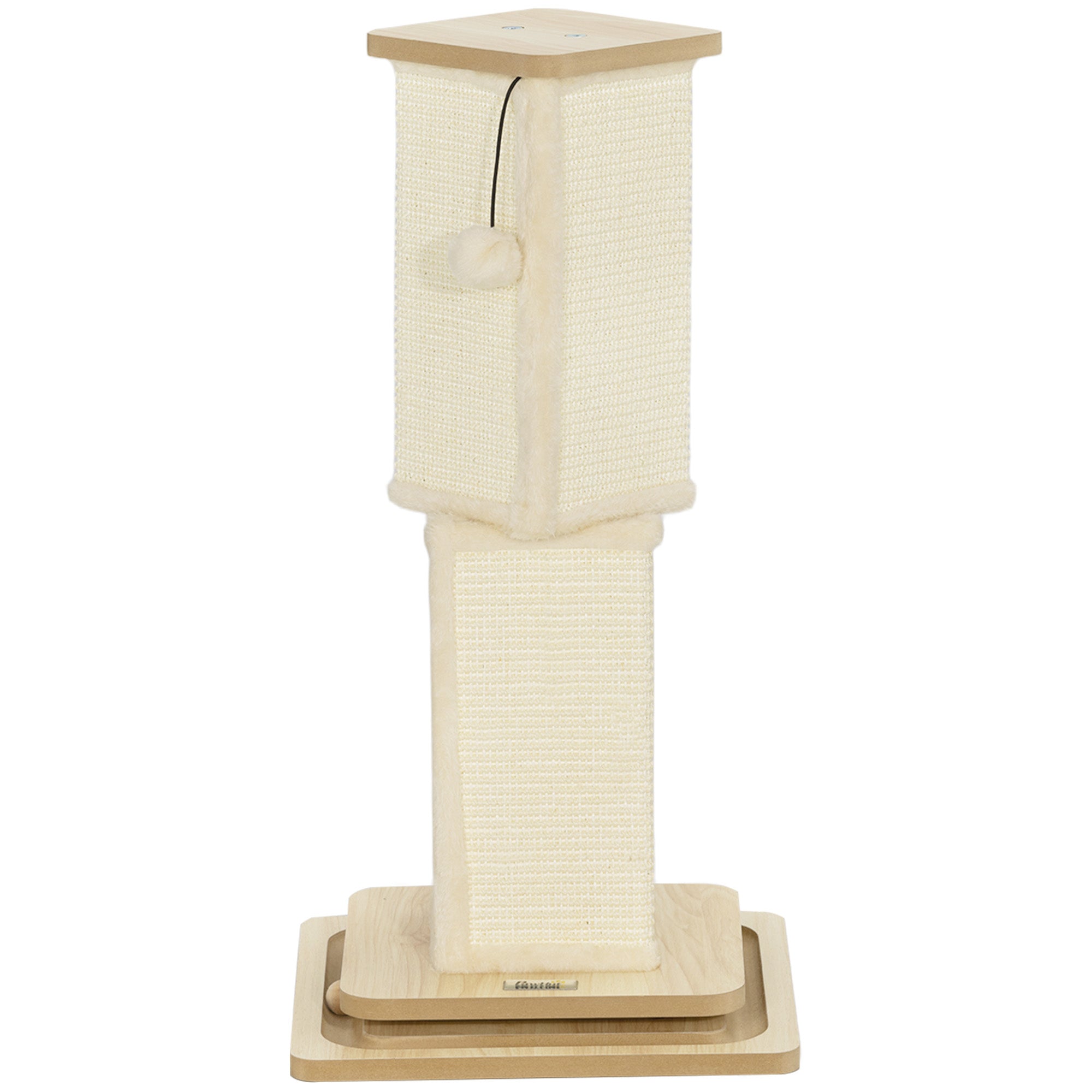 PawHut 3-in-1 Kratzstamm 67 cm mit Spielball & Sisalsäule