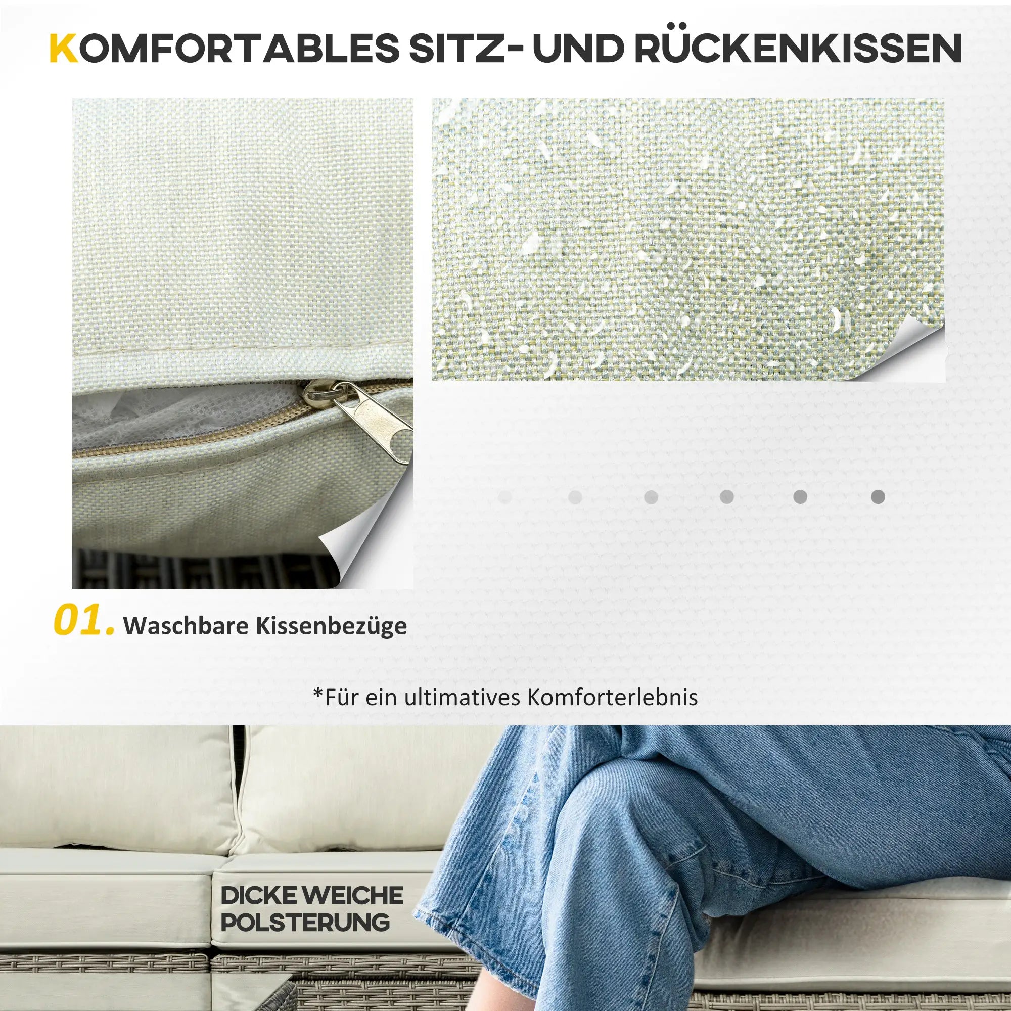 Outsunny Gartenmöbelset 3-tlg. mit ausklappbarem Beistelltisch Aluminium