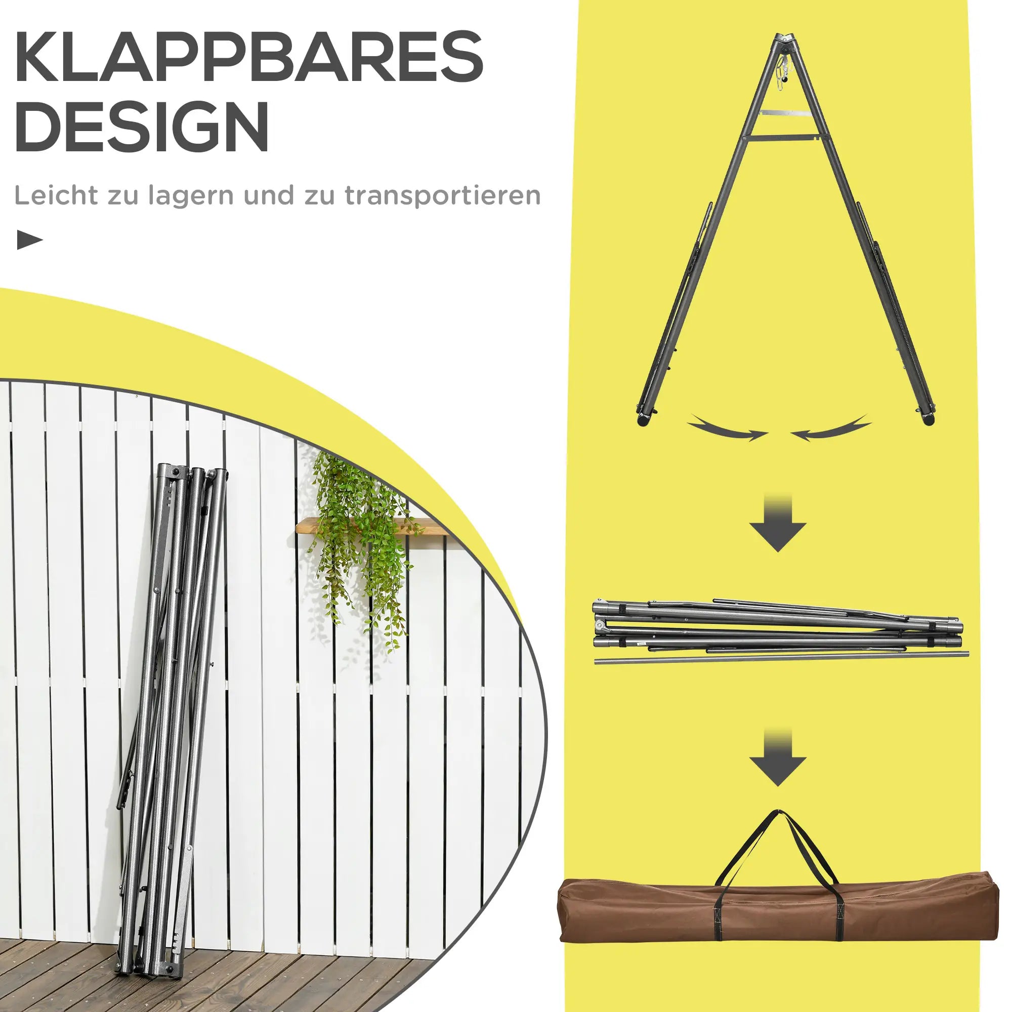 Outsunny Hängemattengestell 2in1 Wäscheständer klappbar
