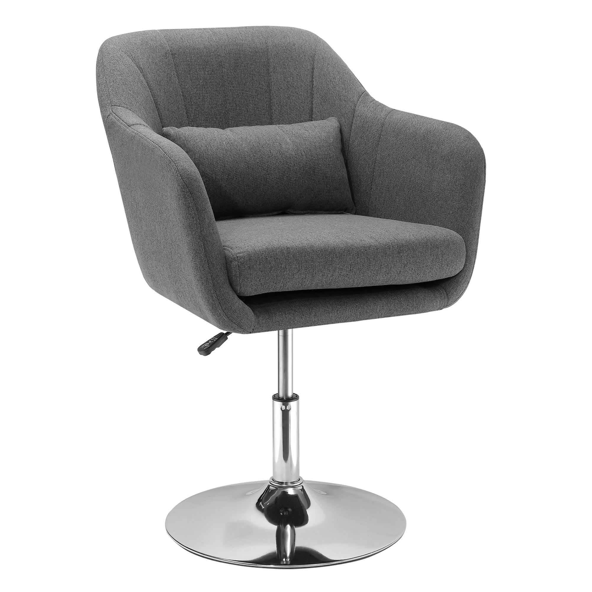 HOMCOM Drehstuhl, höhenverstellbarer Bürostuhl, leinenartiges Polyester, Metall, 60 x 60 x 79-91 cm, Dunkelgrau