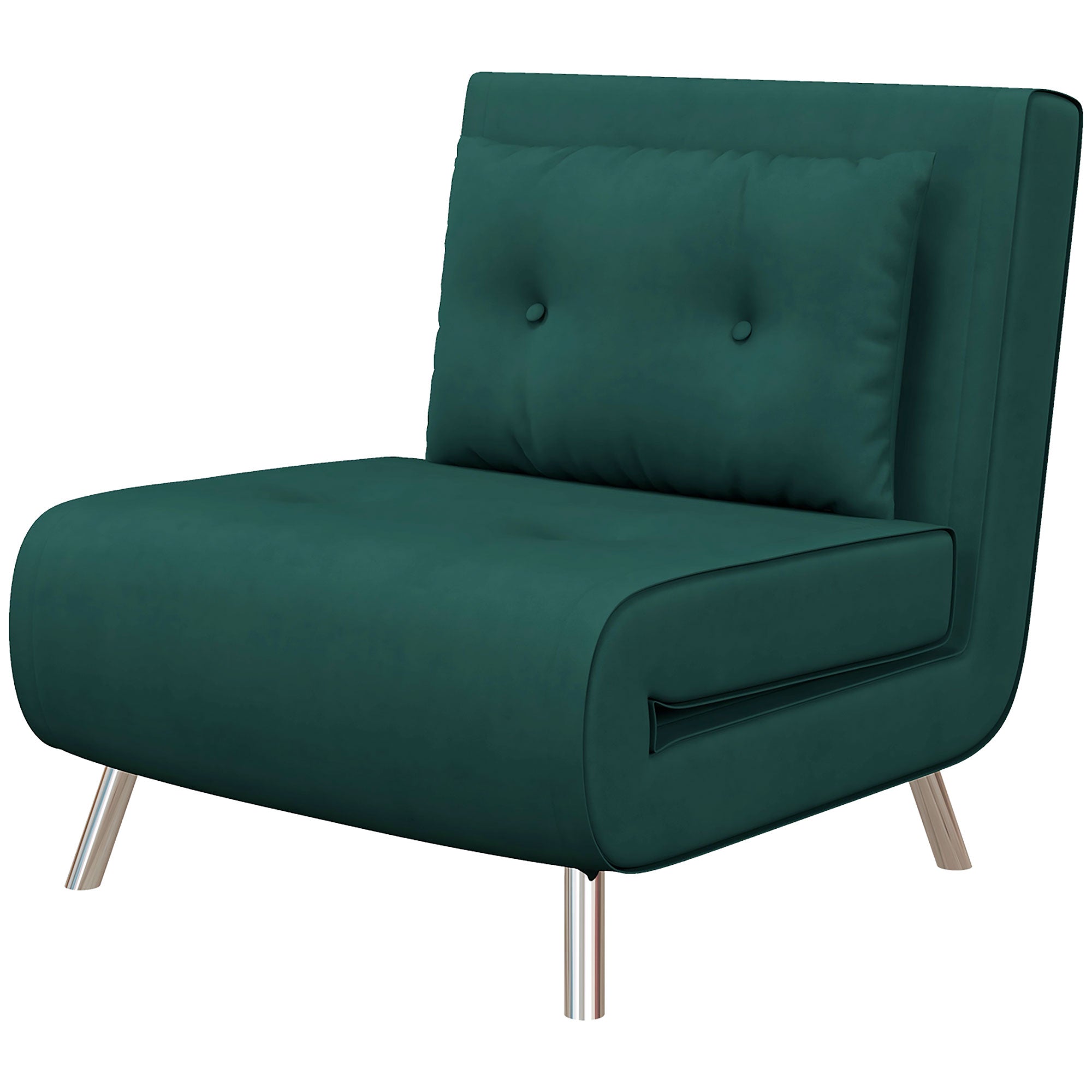 HOMCOM Liegesessel Sessel mit Liegefunktion Schlafsessel, Knopfheftung, Leinenoptik, 77 cm x 88 cm x 83 cm, Grün