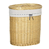 HOMCOM Wäschekorb aus Weide mit Deckel Wäschesammler mit Griff, herausnehmbarer Wäschesack, Laundry Baskets Wäschebox für Badezimmer Waschküche Schlafzimmer Natur, 51cm x 38cm x 57cm