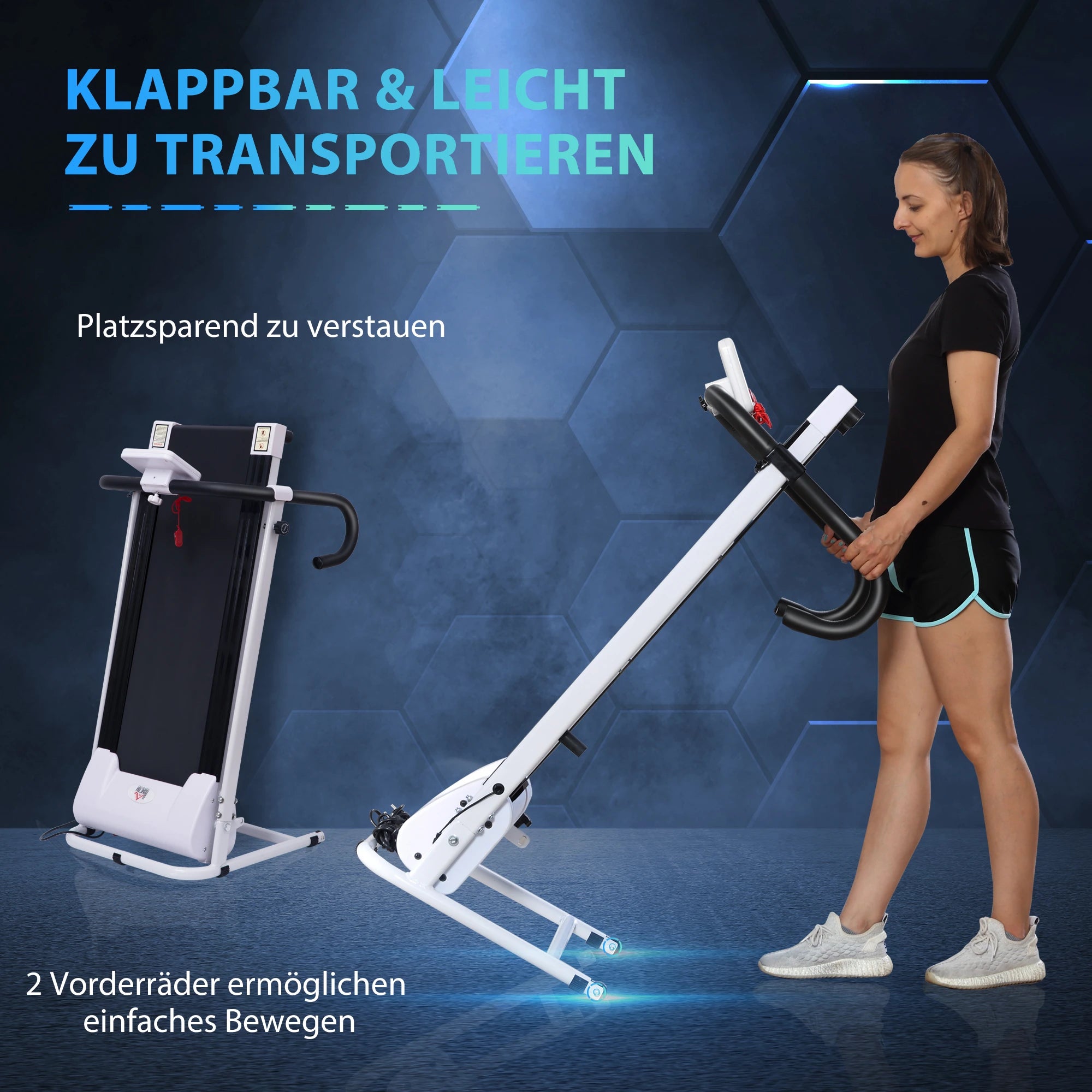 HOMCOM Laufband klappbar mit 12 Programmen und Handyhalterung 71 x 128 x 122cm Stahl Schwarz