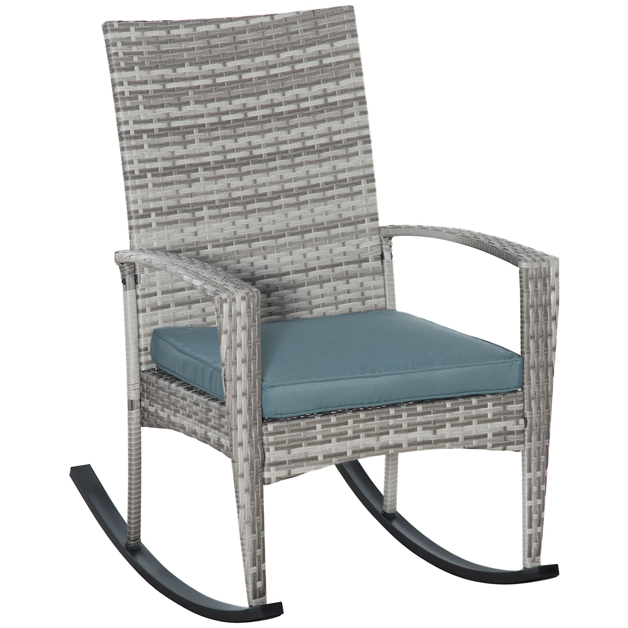 Outsunny Gartenschaukelstuhl Polyrattan Outdoor Handgefertigt