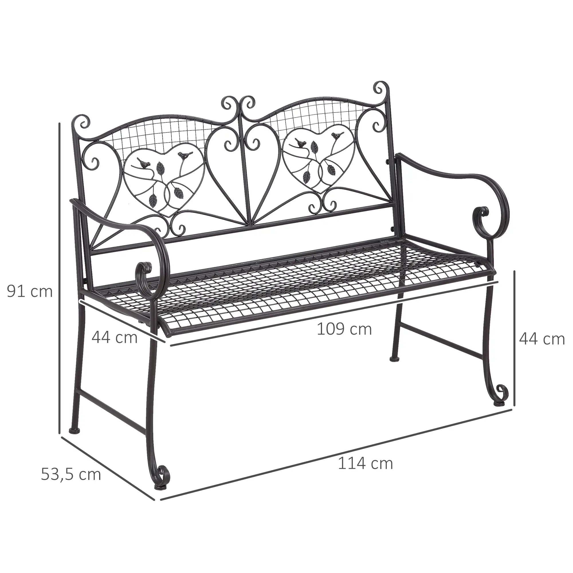 Outsunny Gartenbank 2-Sitzer antik stapelbar