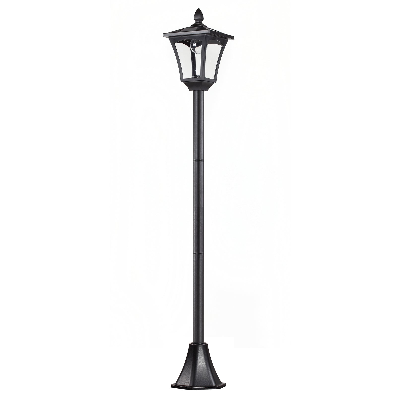 Outsunny LED Solar Gartenlaterne, Stehleuchte aus Edelstahl Gartenlampe 160 cm hoch Windlicht Außenleuchte IP44, Solarlampe mit Lichtsensor 30 Lumen Erdspieß, Gartenlampe für Garten Balkon Schwarz