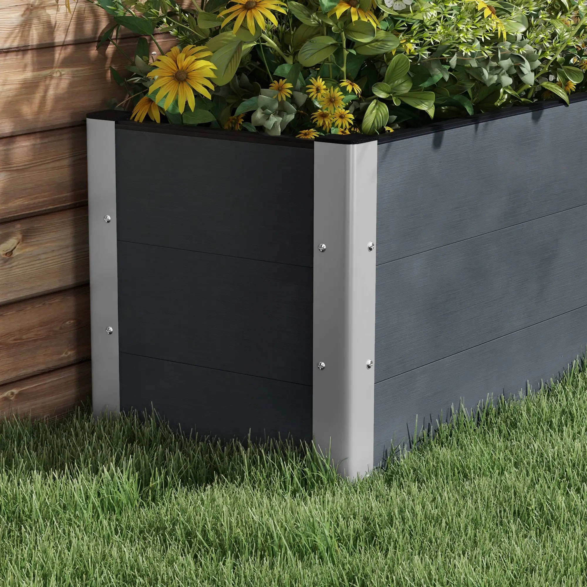 Outsunny Hochbeet 200x50x56?cm Grau