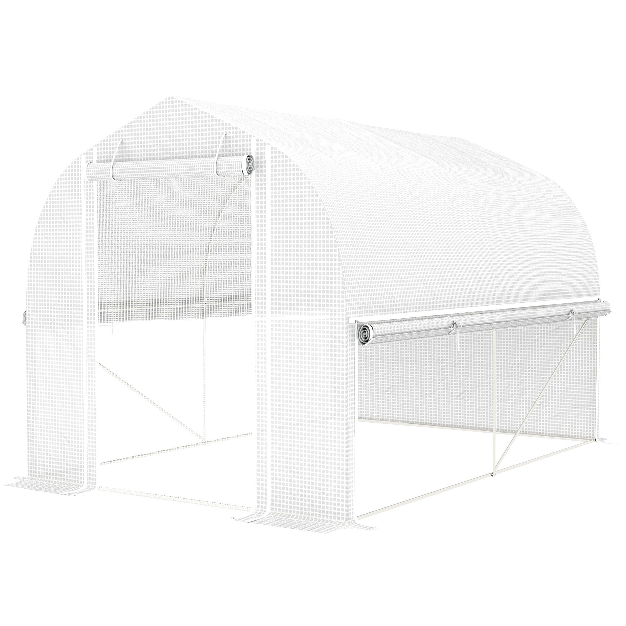 Outsunny Gewächshaus 3x2 m Folientunnel mit Fenster & Tür