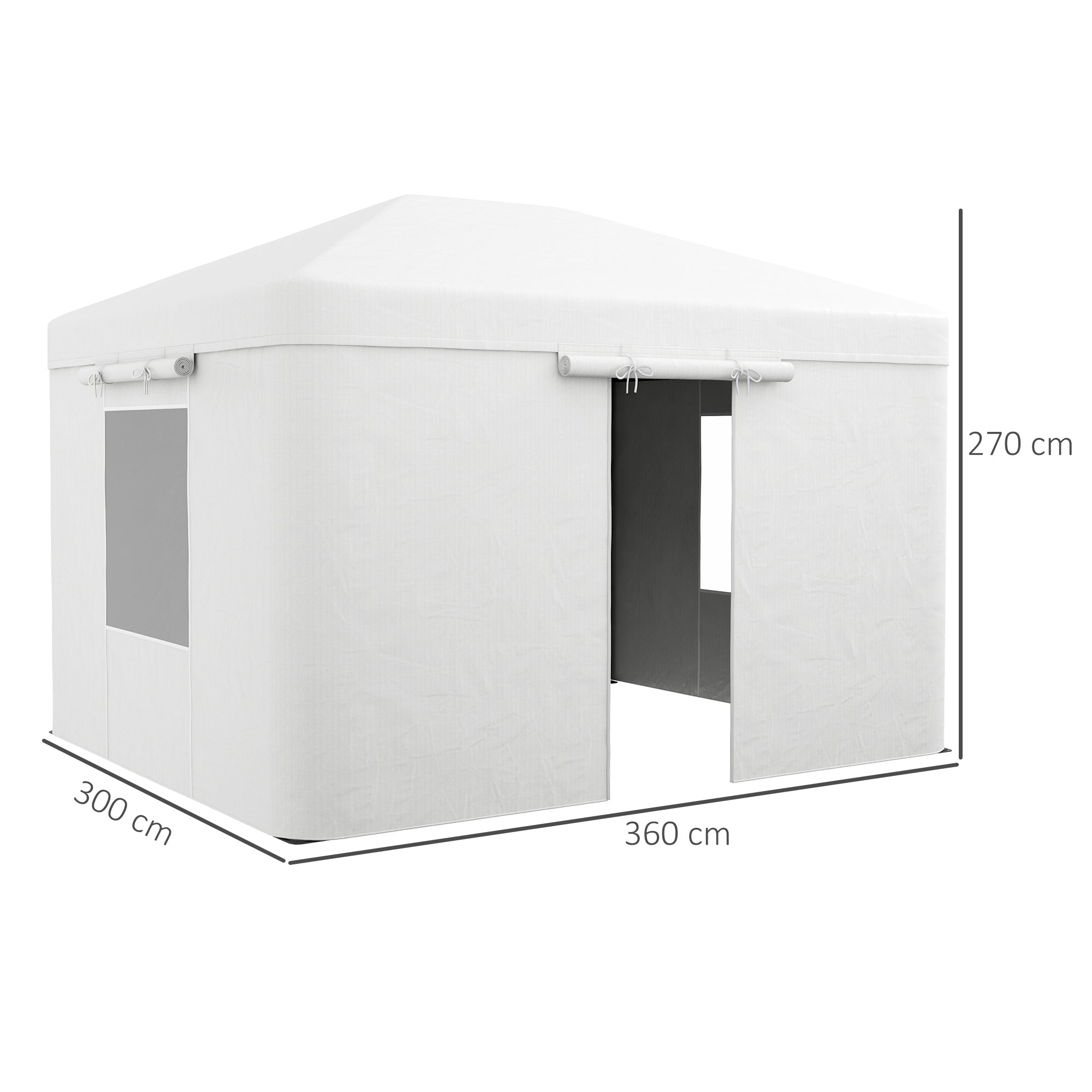 Outsunny Pavillon-Ersatzdach Ersatzvordach, wetterbeständig, 360  x 300 x 270 cm, Weiß