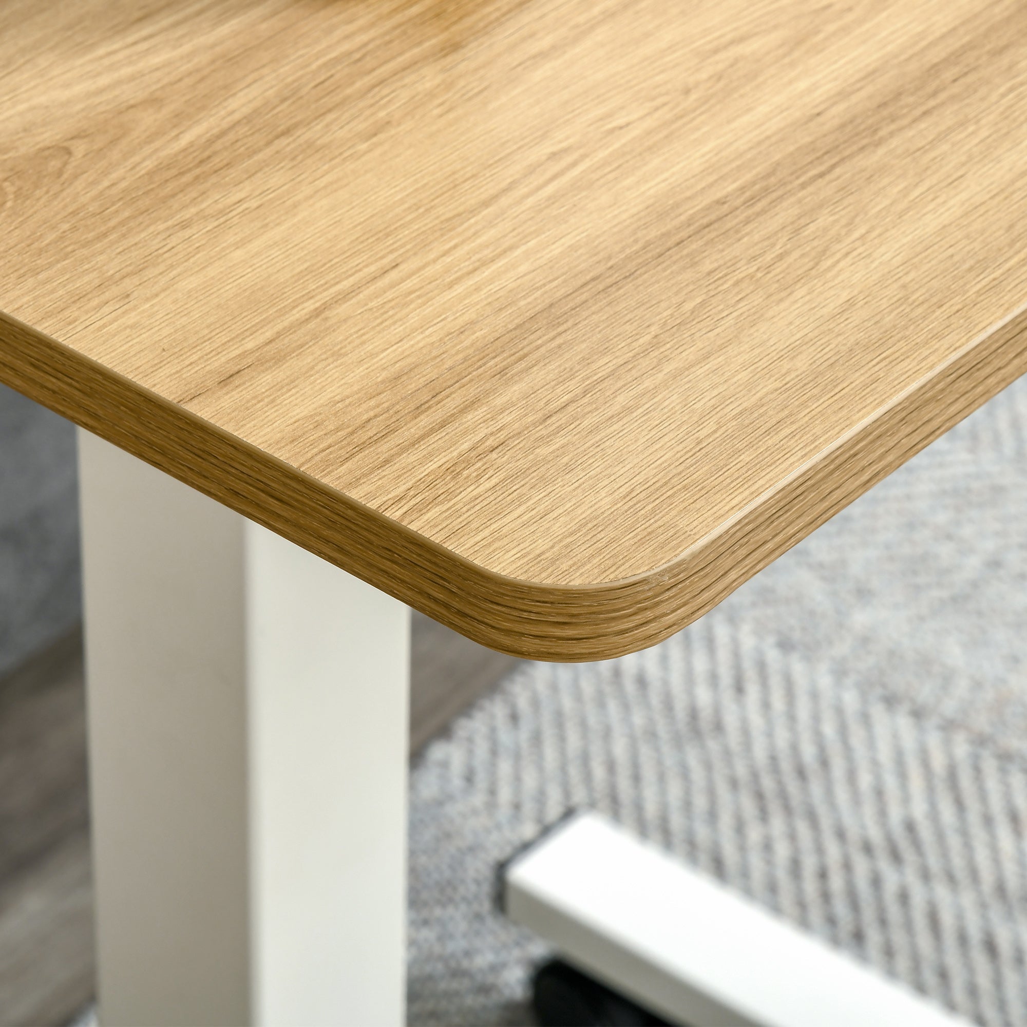 HOMCOM Stehpult Höhenverstellbar inkl. 4 Rollen C-Form 65 cm x 48 cm x 70-110 cm  Natur + Weiß