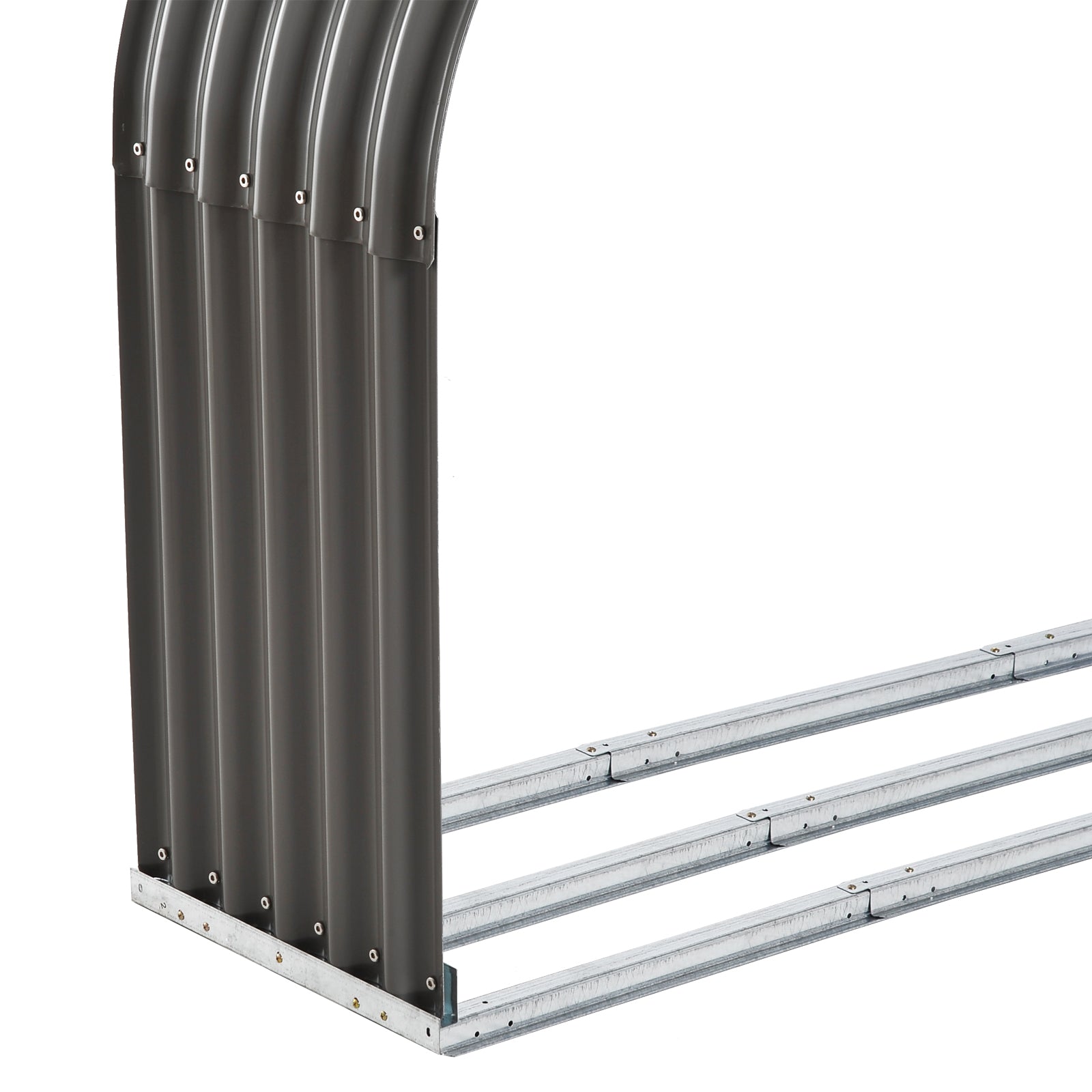 Outsunny Brennholzregal Holzregal, wetterbeständig, Stahl,  212 cm x 46 cm x 112 cm, Grau