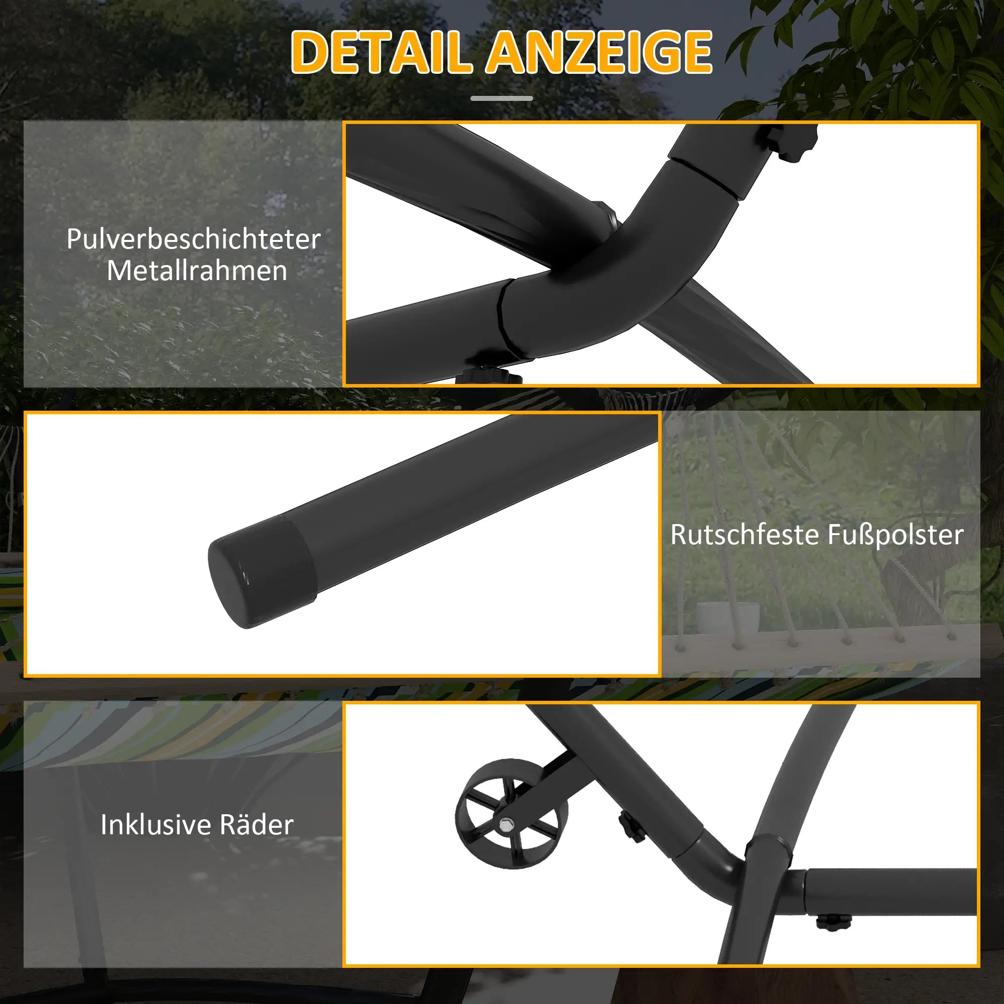 Outsunny Hängemattengestell mit Rollen