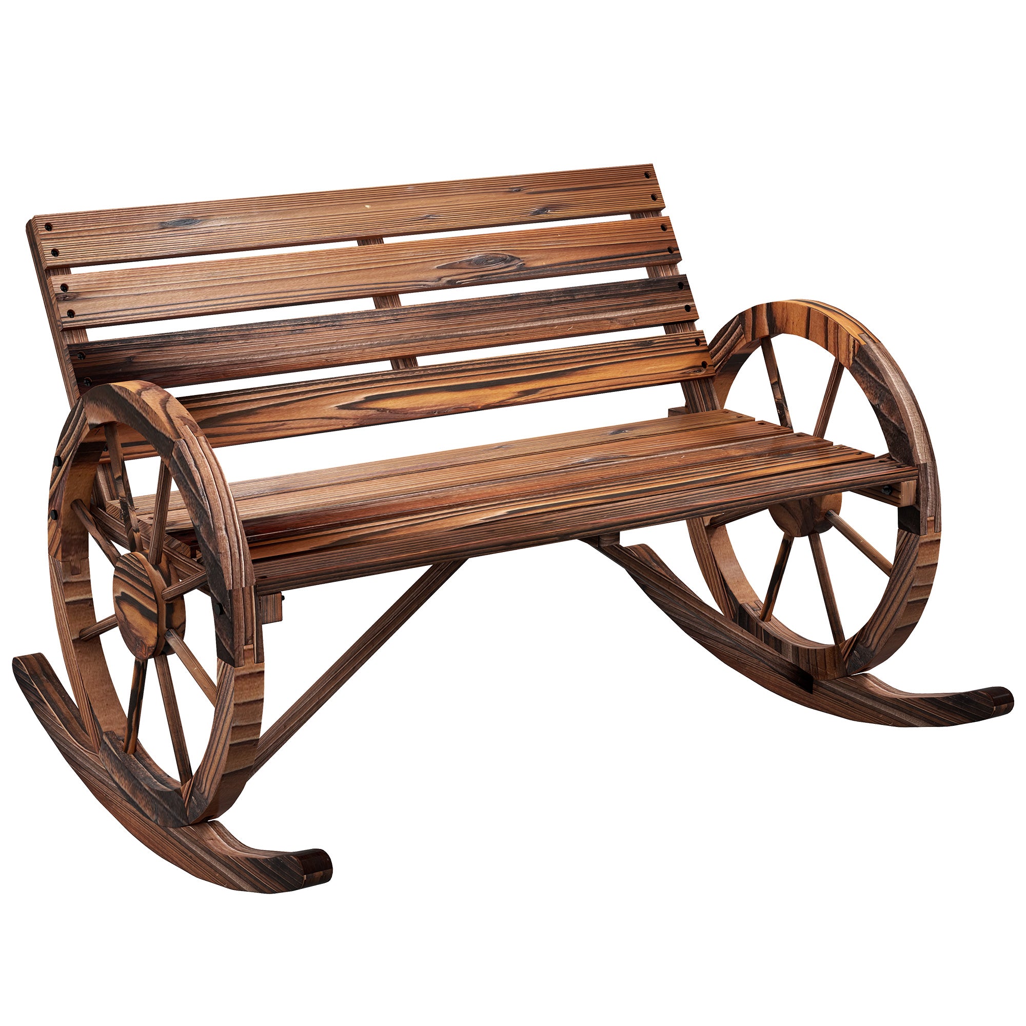 Outsunny 2-Sitzer Schaukelbank aus Holz im rustikalen Design