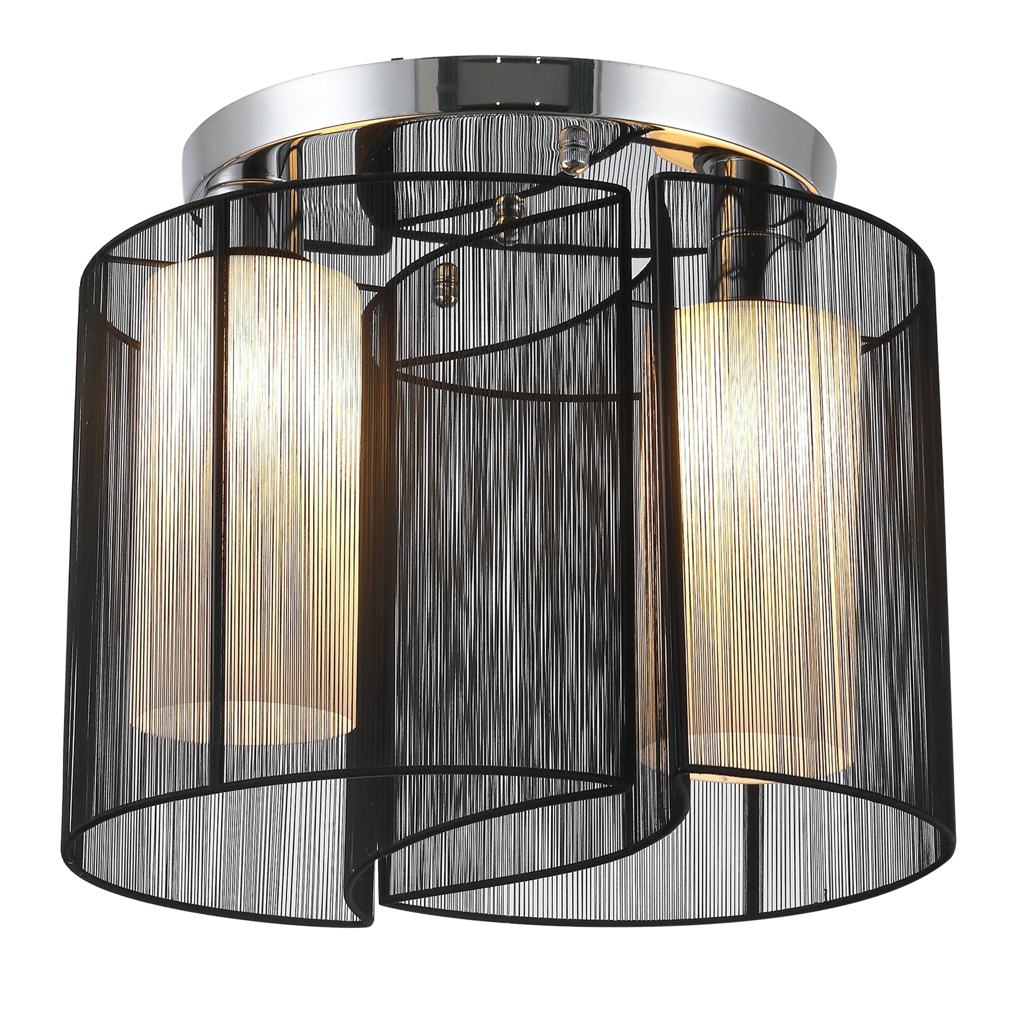 HOMCOM Deckenlampe Deckenleuchte 2-Flammig E27 Badlampe Modern Küchenlampe Lampe für Schlafzimmer, Badezimmer, Küche, Wohnzimmer Weiß Ø47,5 x 33 cm (Ohne Glühbirnen)
