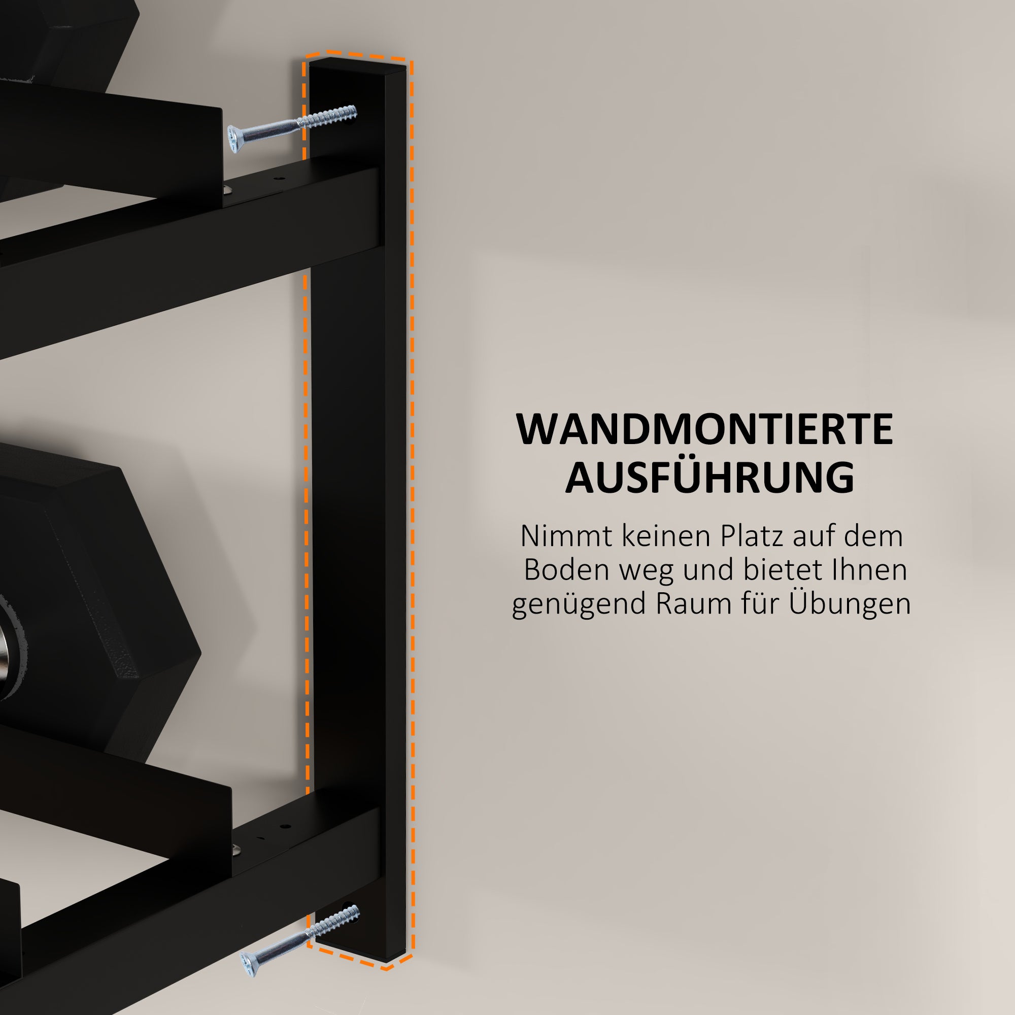 SPORTNOW Hantelständer, Hantelgestell, 2 Etagen, bis 70 kg, Stahl, 98x40x35 cm, Schwarz