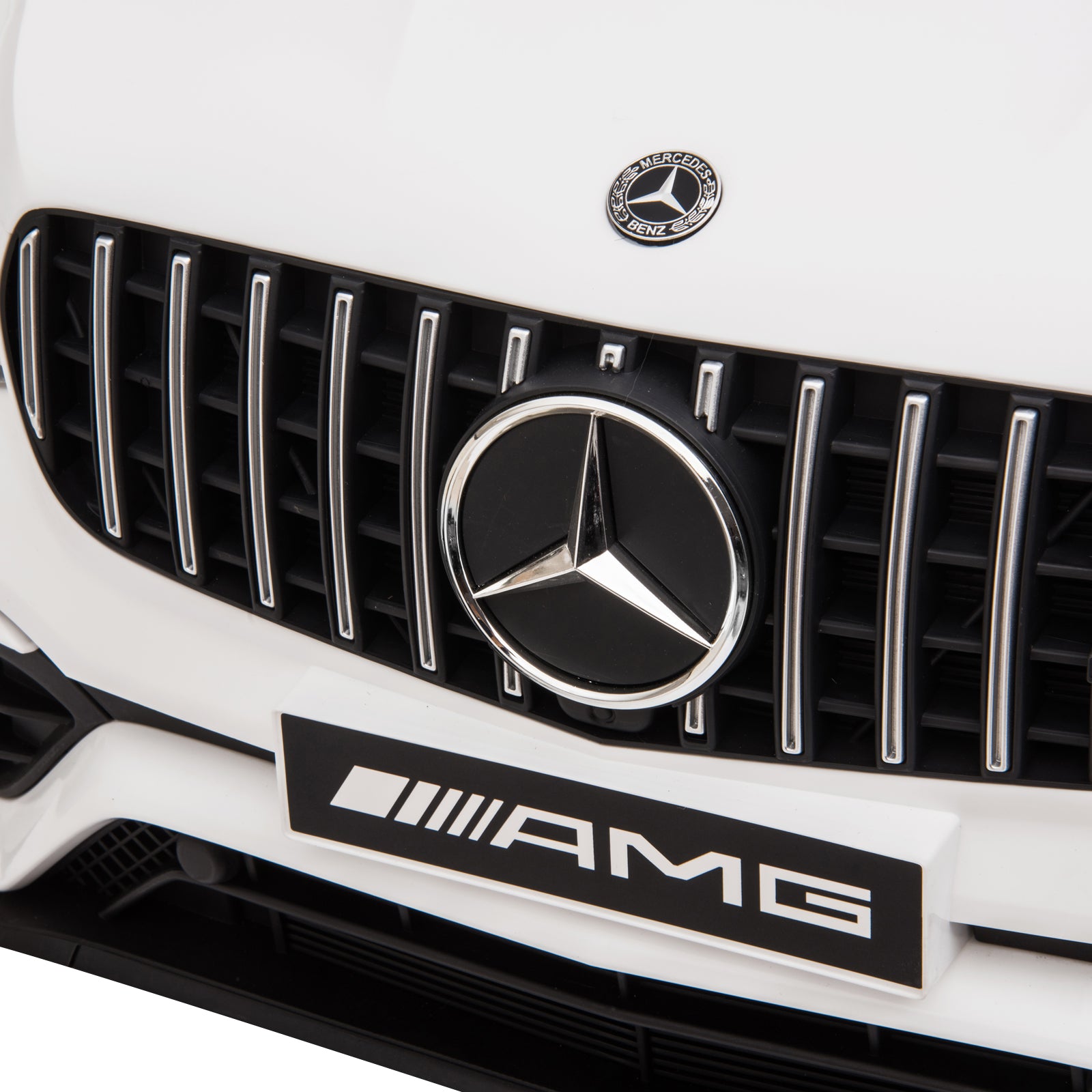 HOMCOM Kinderfahrzeug 12V Mercedes-Benz AMG GLC63S COUPE lizenzierter Elektroauto mit Fernbedienung Sicherheitsgurt  2 x 35W Motoren MP337-60 Monate Weiß 115 x 70 x 55 cm