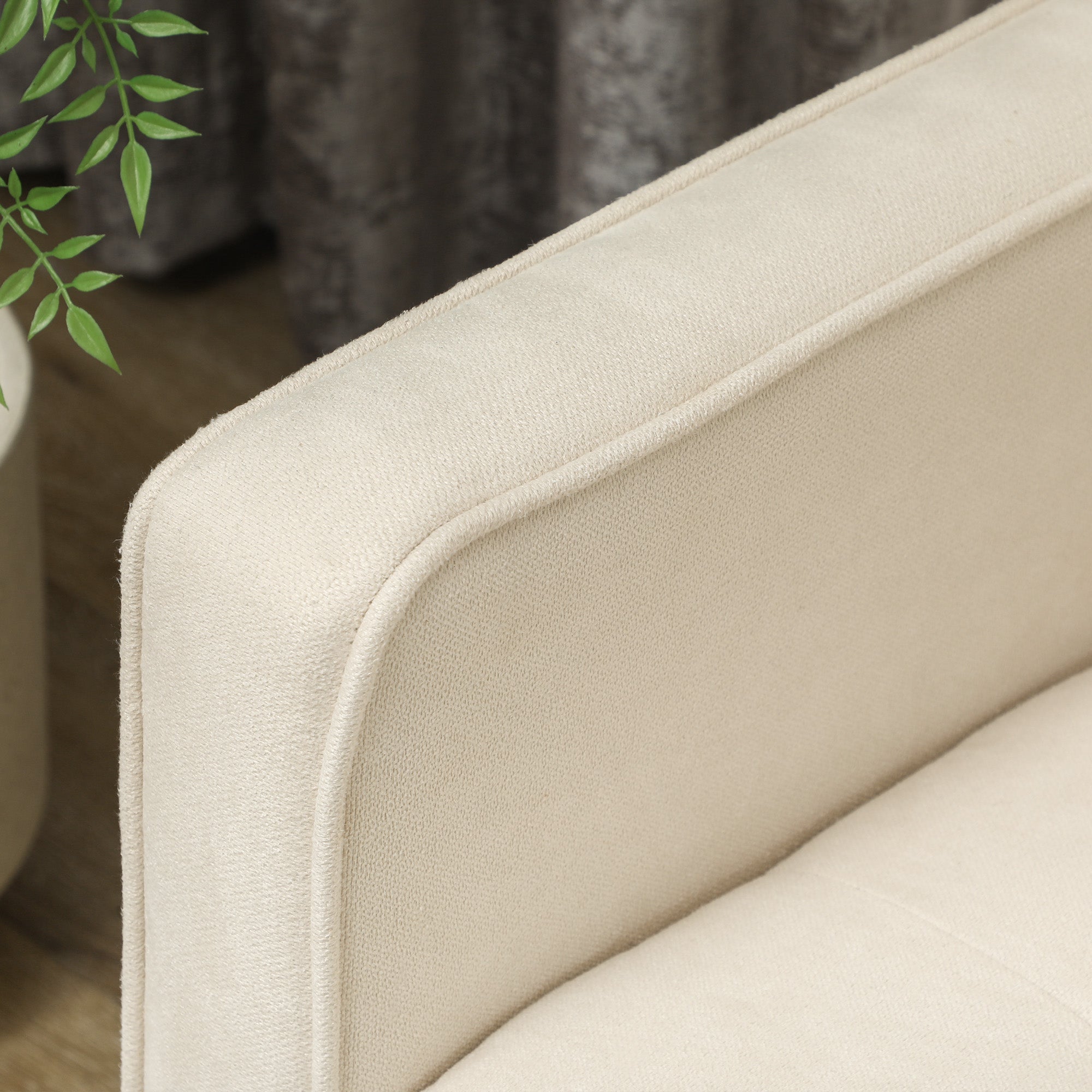 HOMCOM 3-Sitzer Sofa mit Stauraum, Knopfheftung, Polstercouch, 166,5 x 62 x 82 cm, Cremeweiß