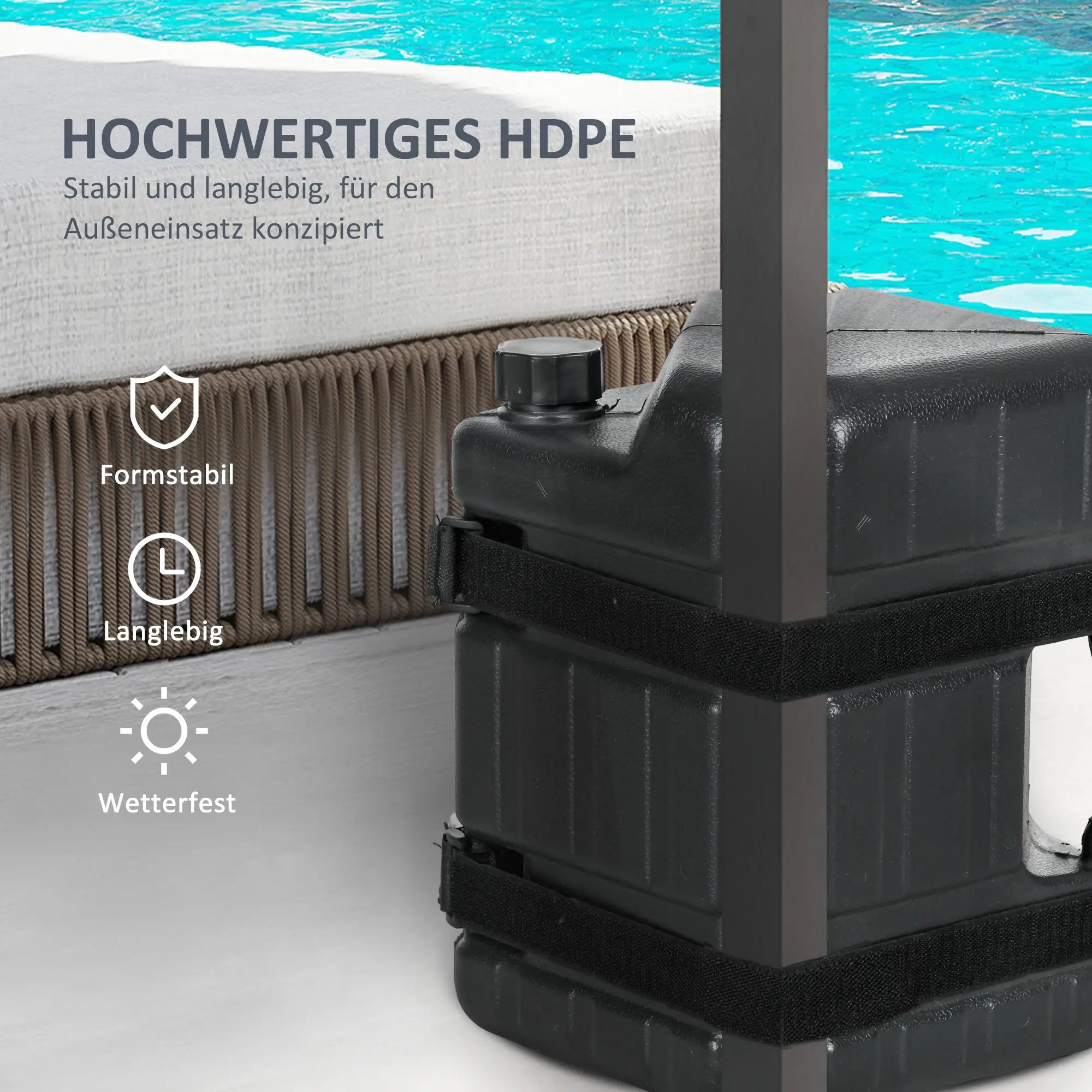 Outsunny Pavillongewichte 4er-Set HDPE Schwarz
