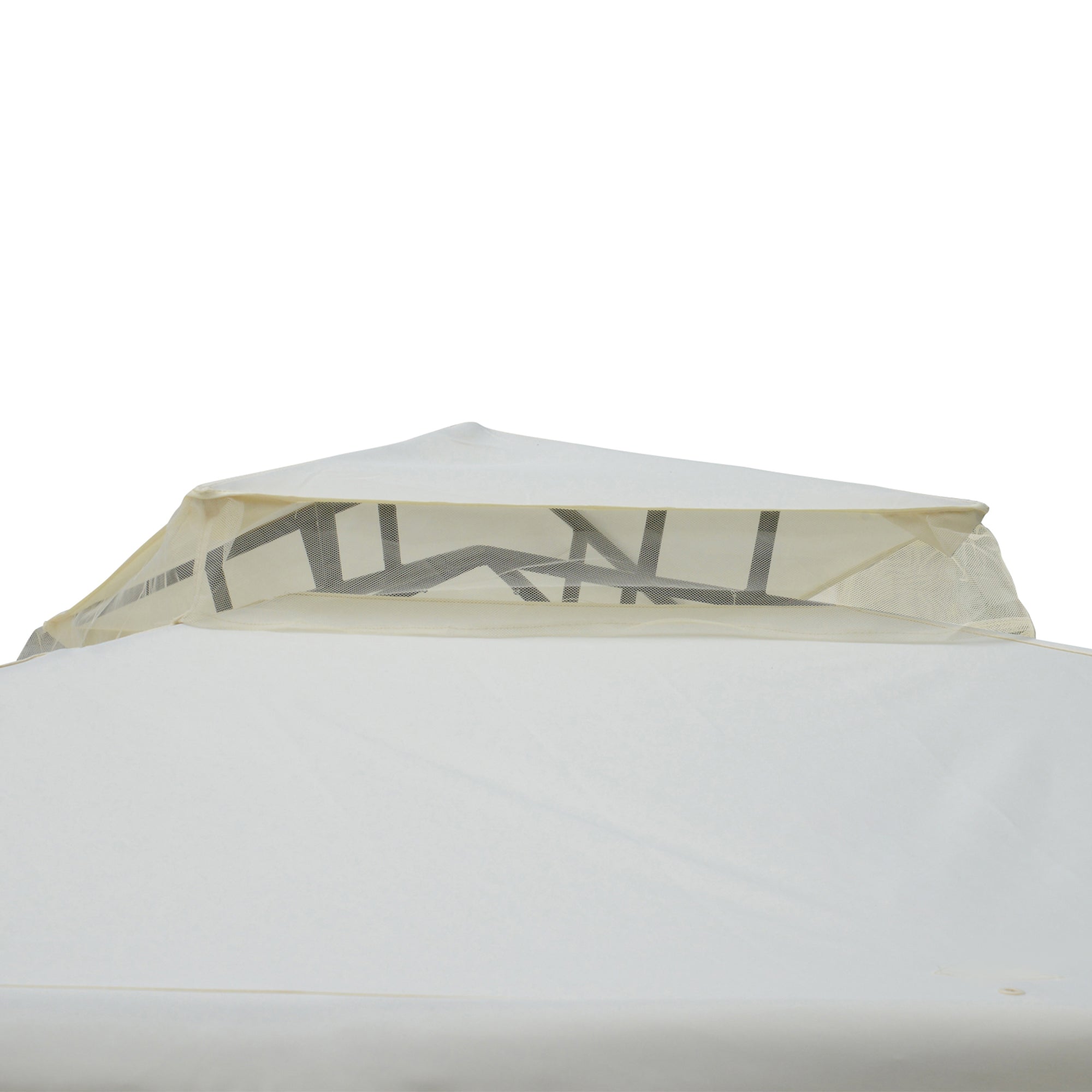 Outsunny Pavillon mit Doppeldach, ca. 3x3 m Wasserdicht Stabil Winterfest Gartenpavillon mit Moskitonetz, Seitenteile, Garten-Pavillon aus Metall, für Garten, Terrasse, Cremeweiß