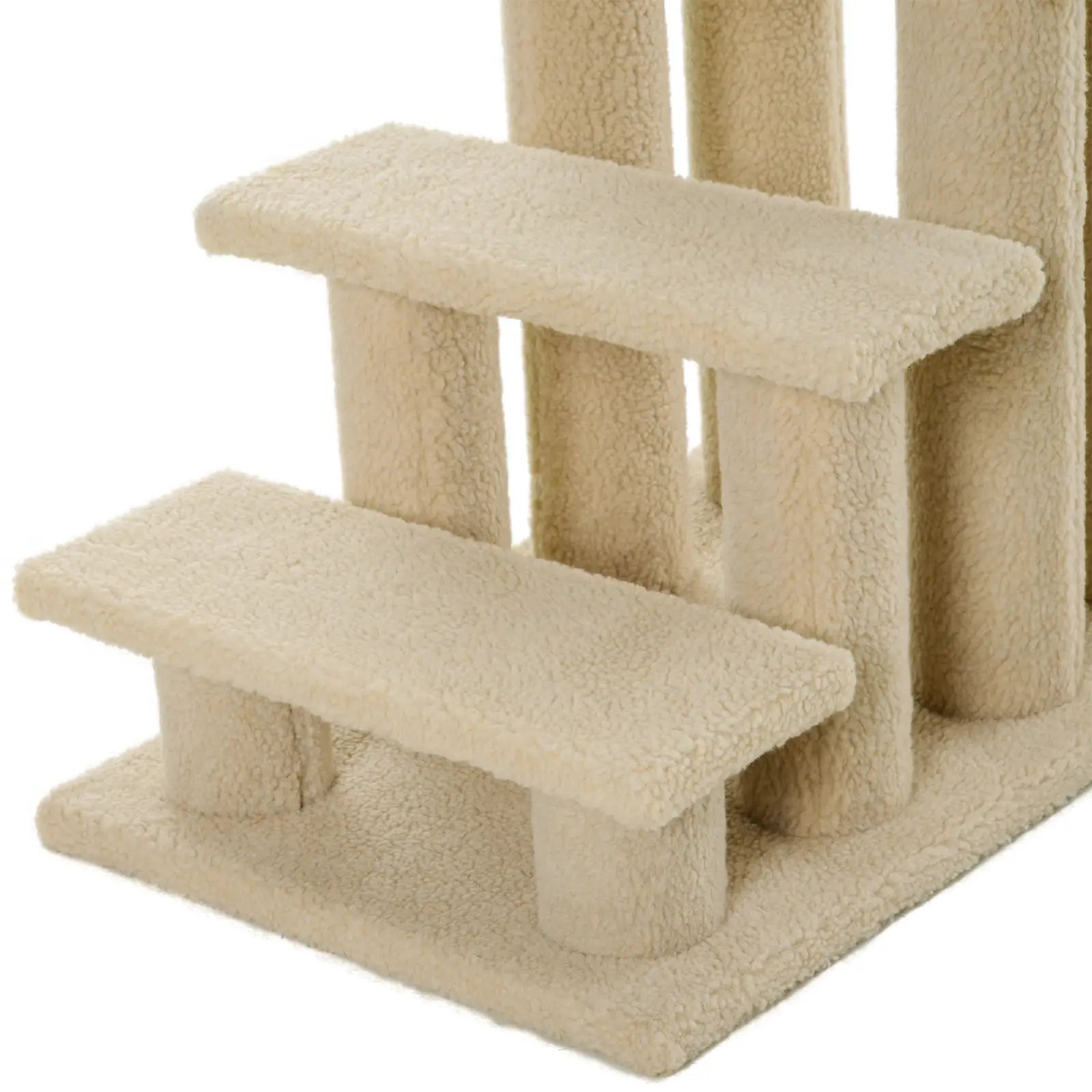 Escalier pour animaux de compagnie PawHut pour chiens et chats, 4 marches en peluche
