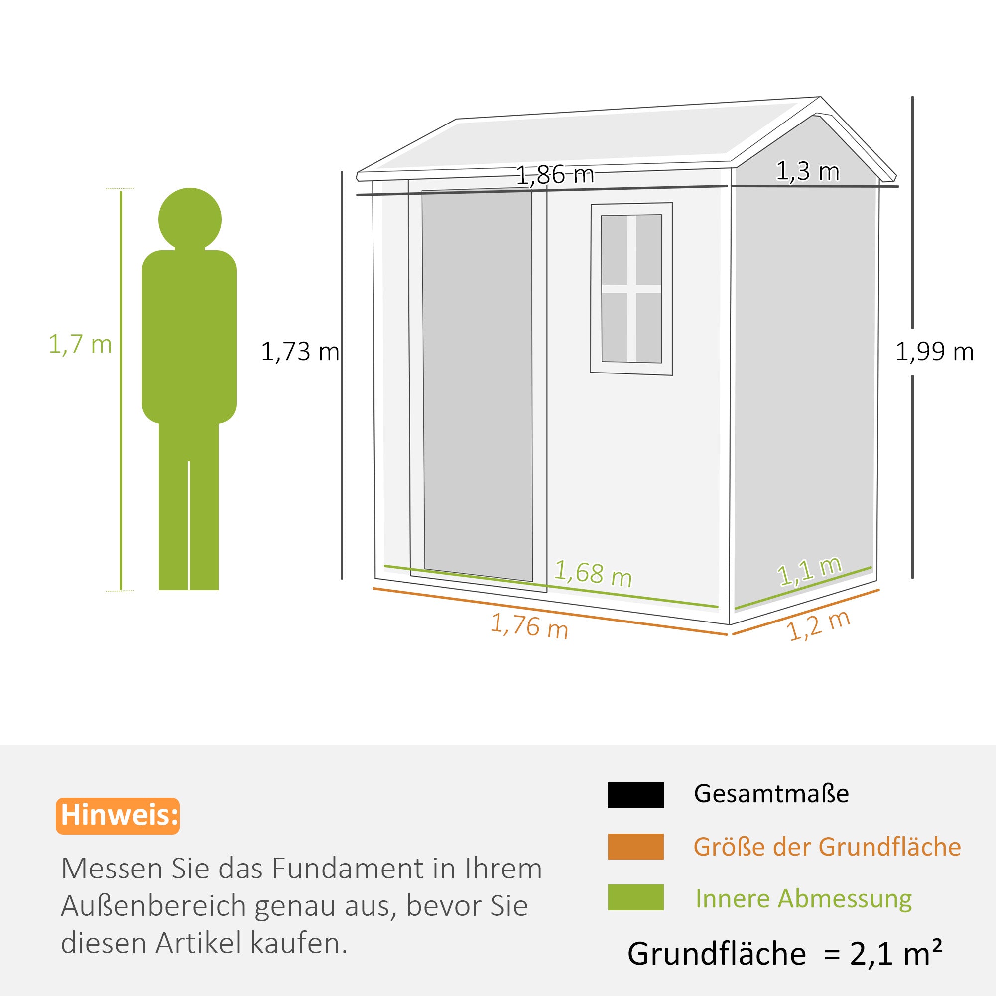 Outsunny Gartenhaus, Gartenschuppen mit Boden, Fenster, verschließbarer Tür, Kunststoff-Harz, wetterfest, Grau