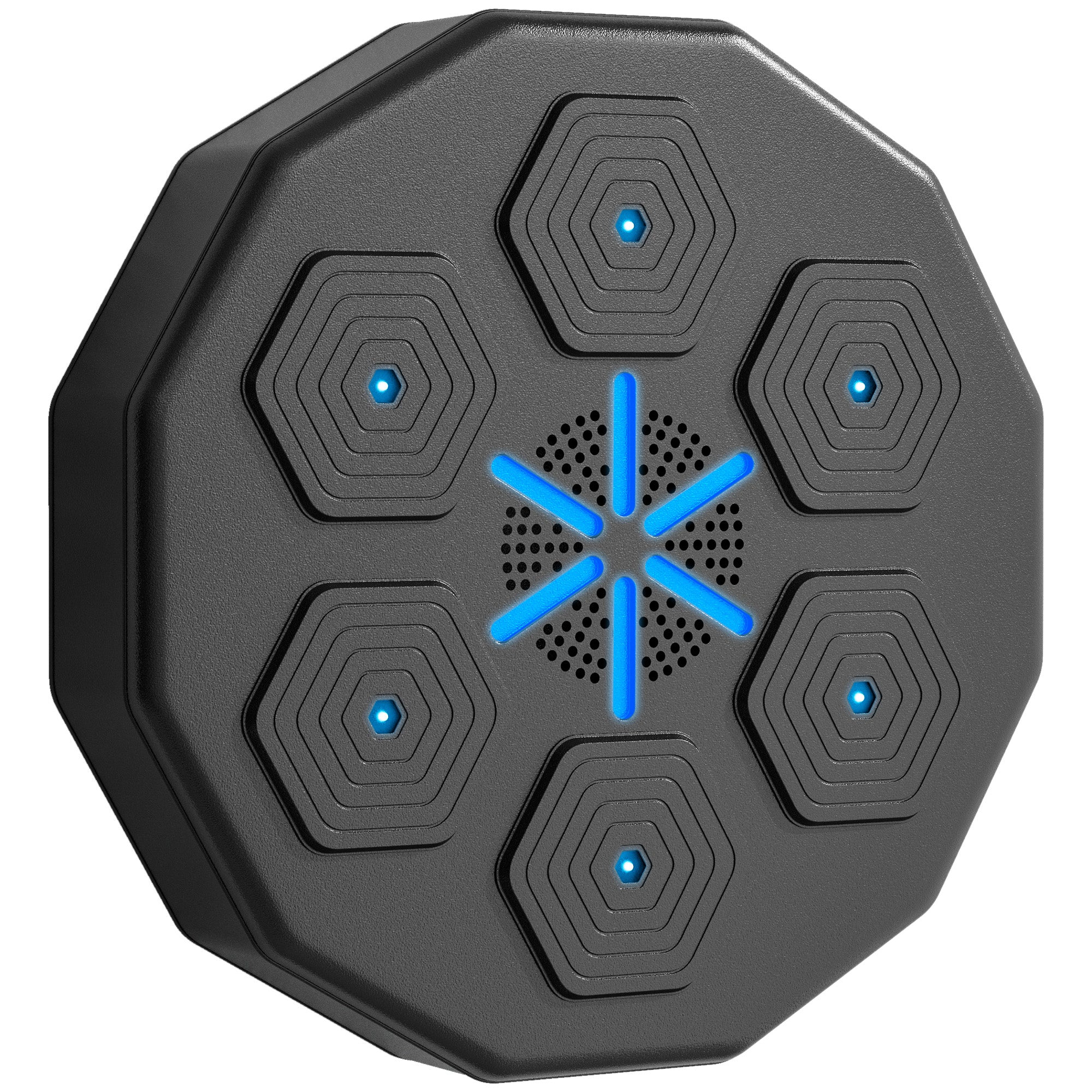 SPORTNOW Boxtrainer mit Musikfunktion, Bluetooth, leuchtende Punkte, Wandaufhängung, Kunstleder, Schwarz