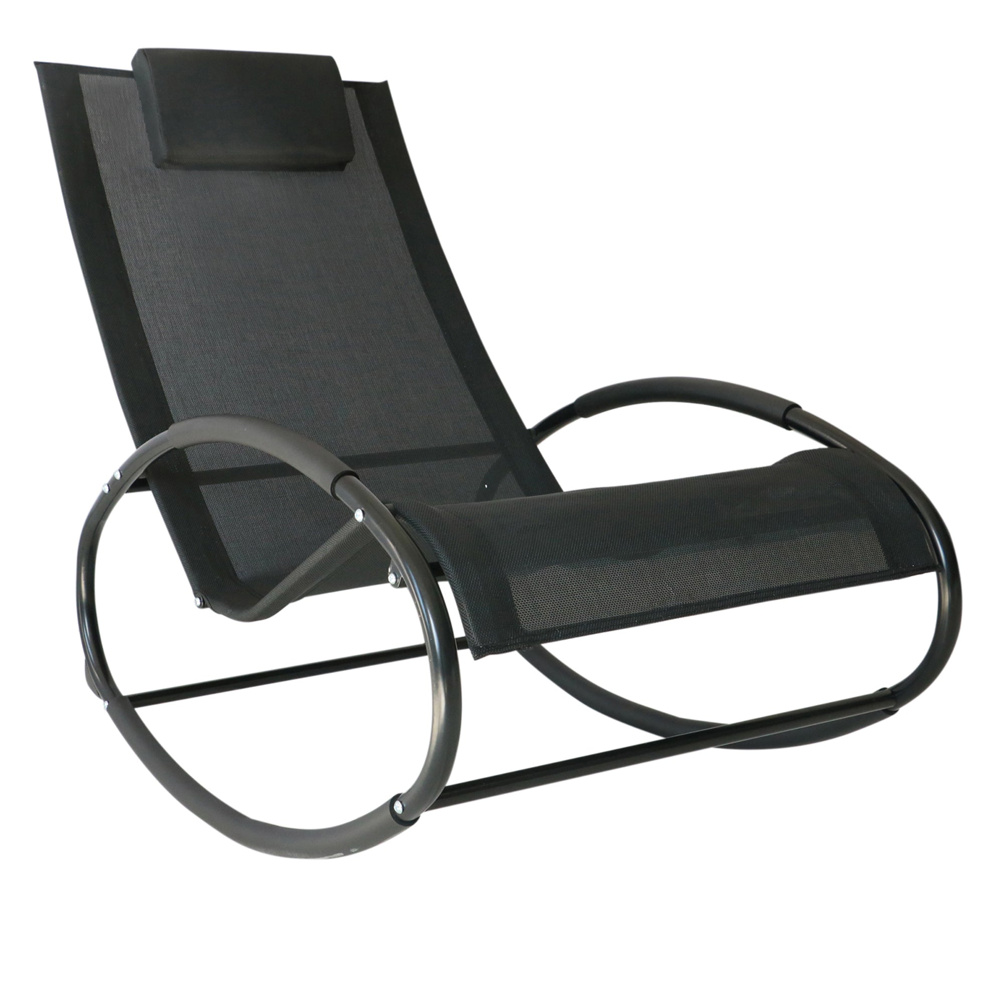 Outsunny Schaukelstuhl Gartenliege mit Kopfkissen Outdoor