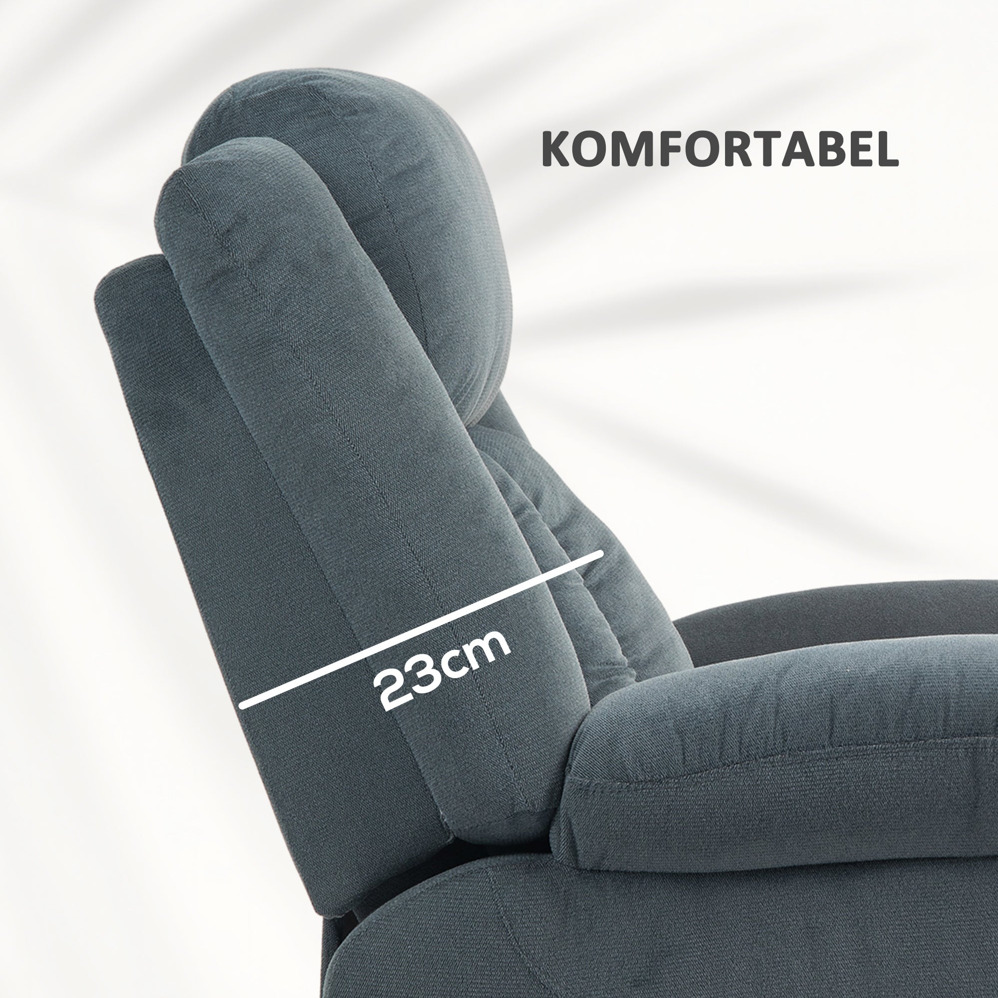 HOMCOM Aufstehsessel mit weichem Bezug, Recliner-Sessel mit Fernbedienung und Seitentaschen, Grau