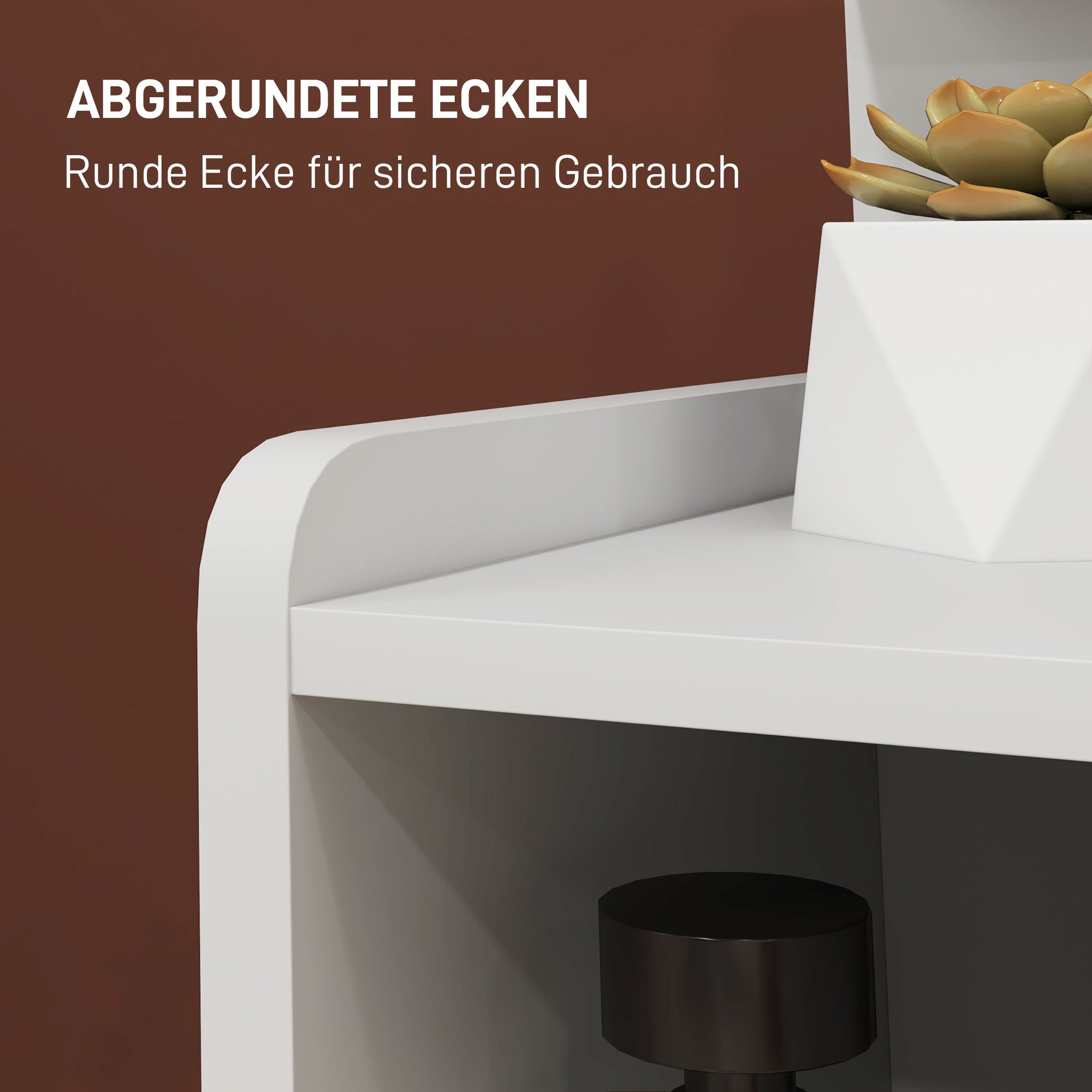 HOMCOM Nachttisch mit 2 Schubladen, offener Ablage, 40x30x60 cm, Weiß