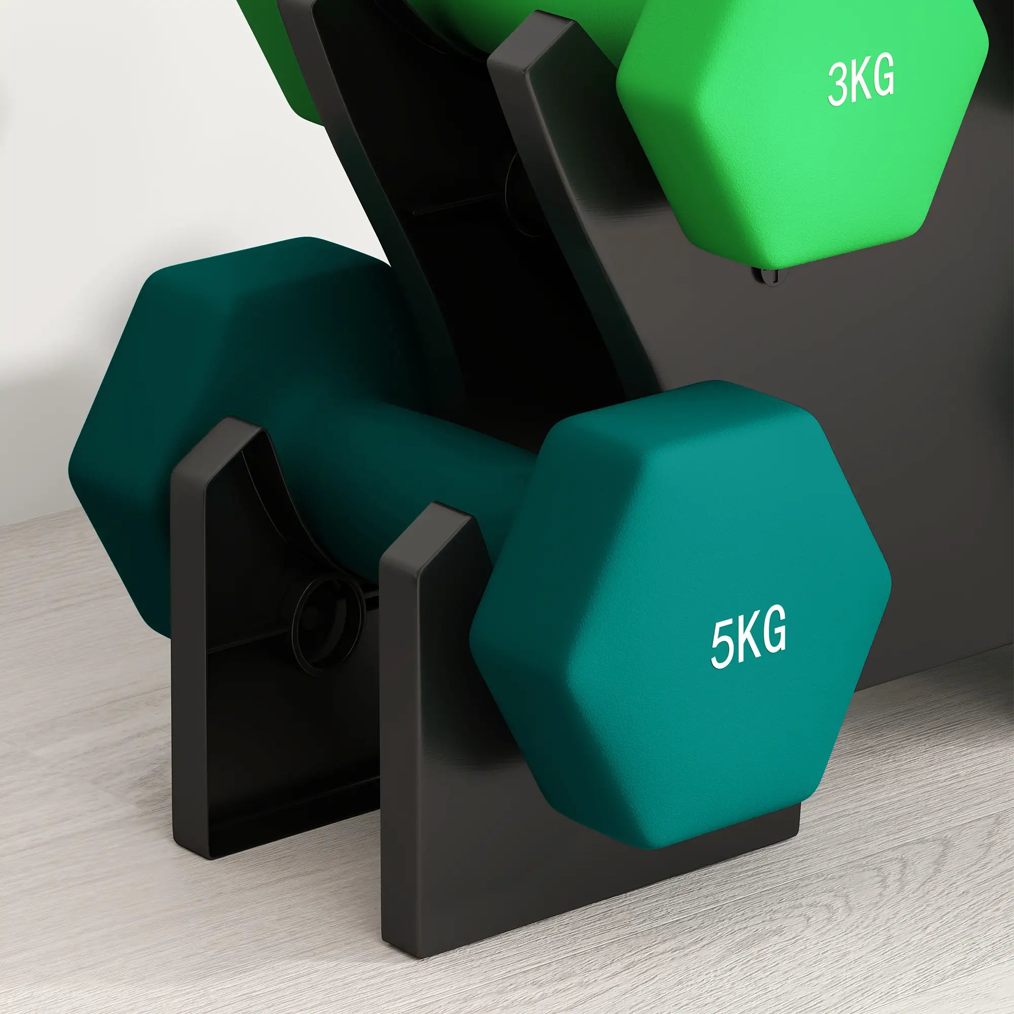 SPORTNOW Hantelset 6-teilig mit Hantelständer – 1?kg bis 5?kg