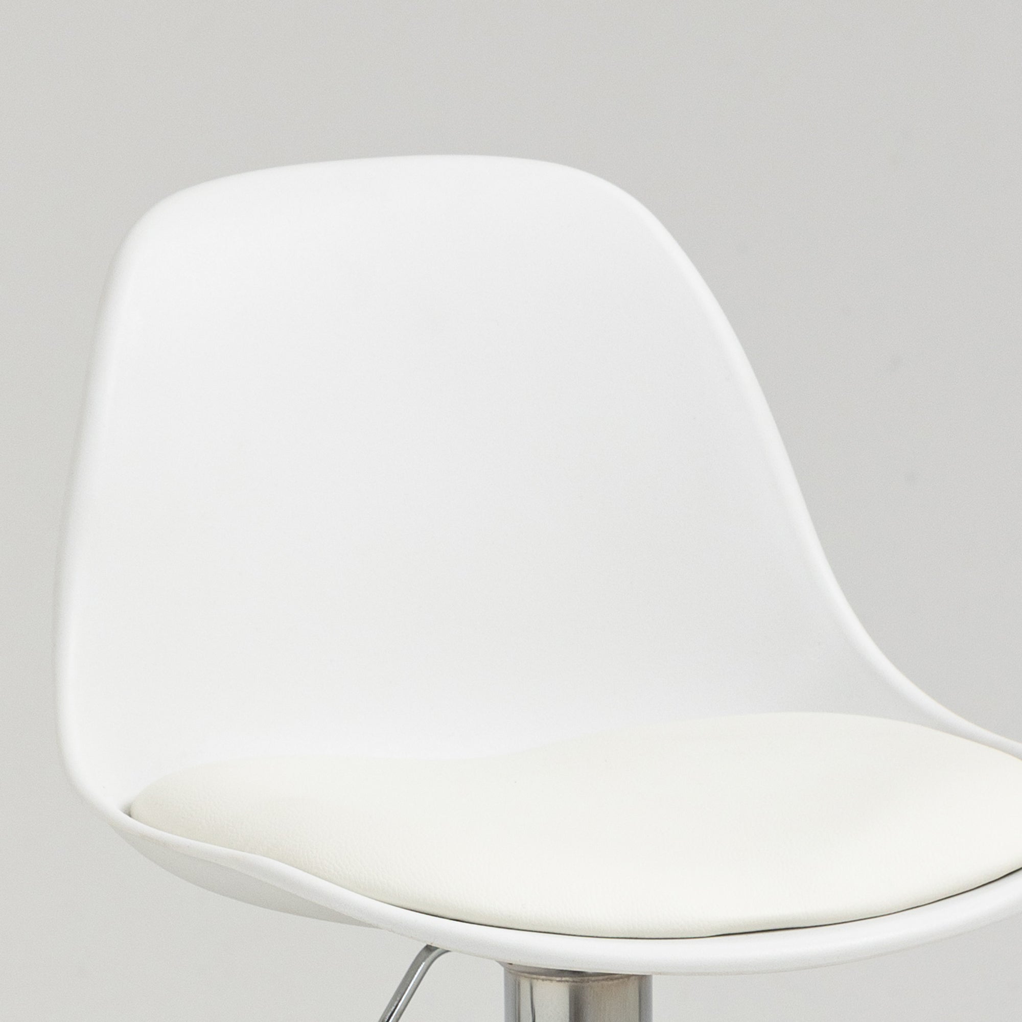 HOMCOM 2er-Set Barhocker, Barstühle, Drehstühle mit Lehne, höhenverstellbar, bis 120 kg belastbar, 38 x 42 x 82-104 cm, Weiß