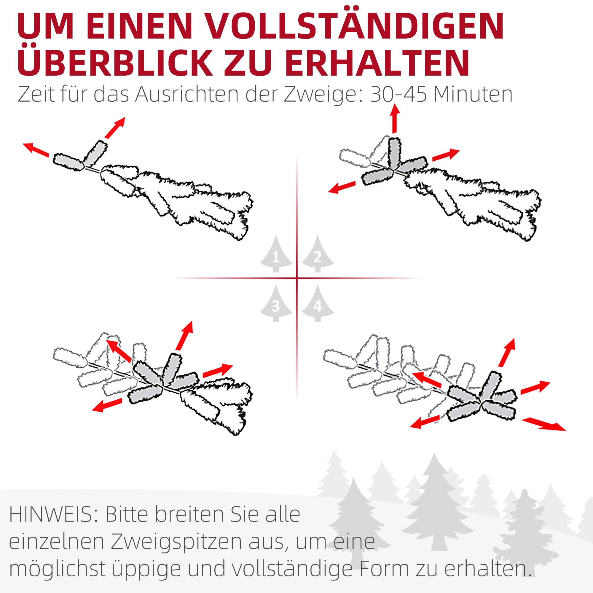 HOMCOM Künstliche norwegische Fichte, Weihnachtsbaum mit 1046 Spitzen, Metallsockel, Grün