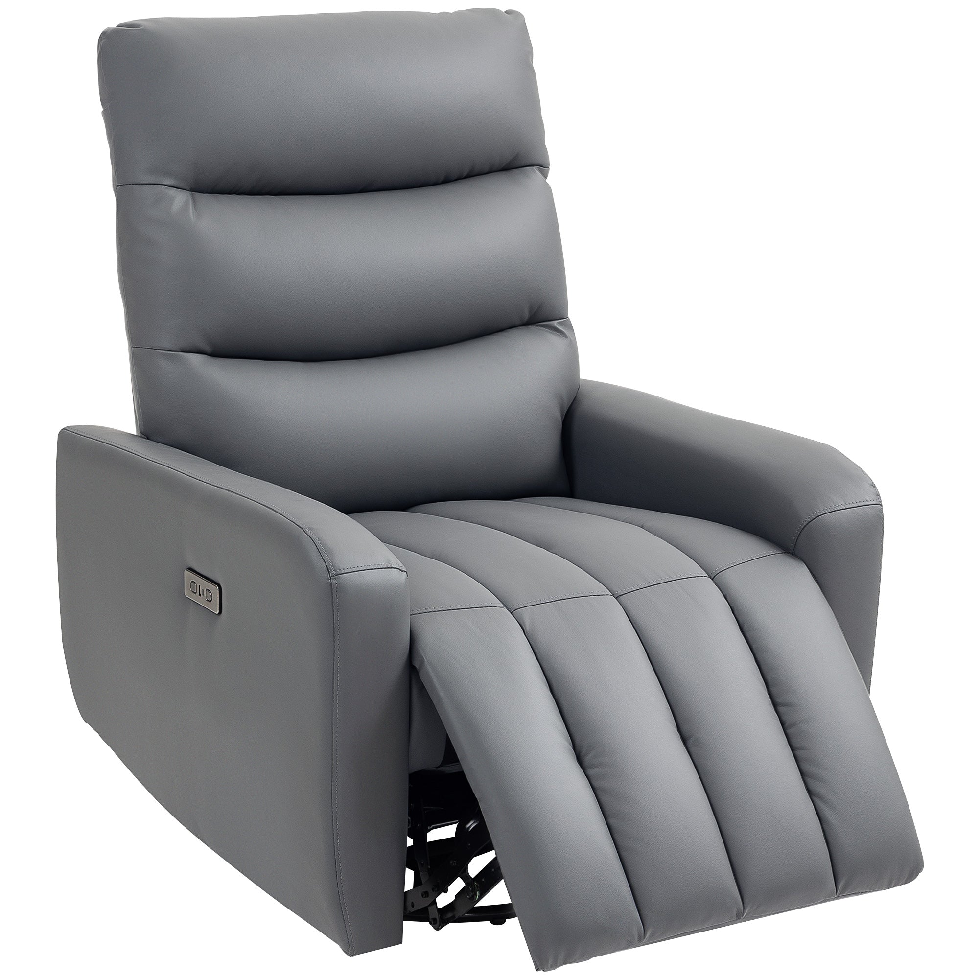 HOMCOM Relaxsessel, Polstersessel mit Liegefunktion, Fernbedienung, USB-Anschluss, Grau