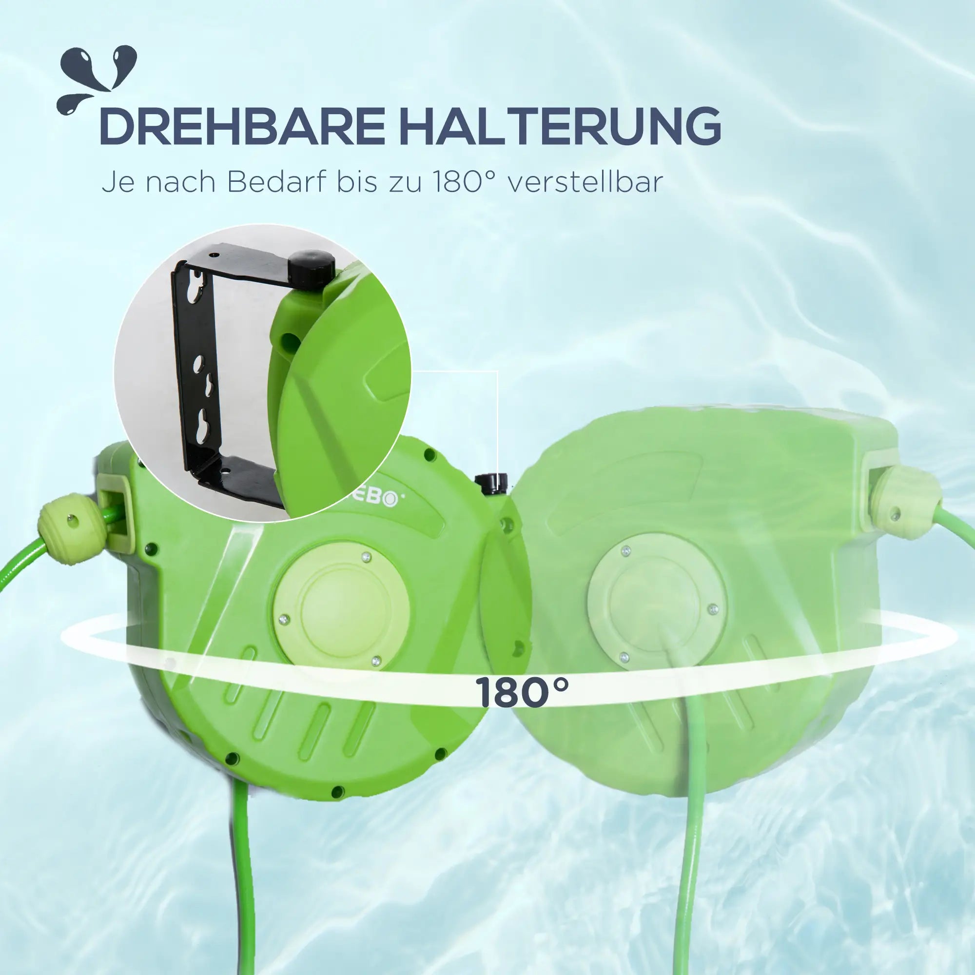 Outsunny compressed air hose reel 10+1m automatic hose reel