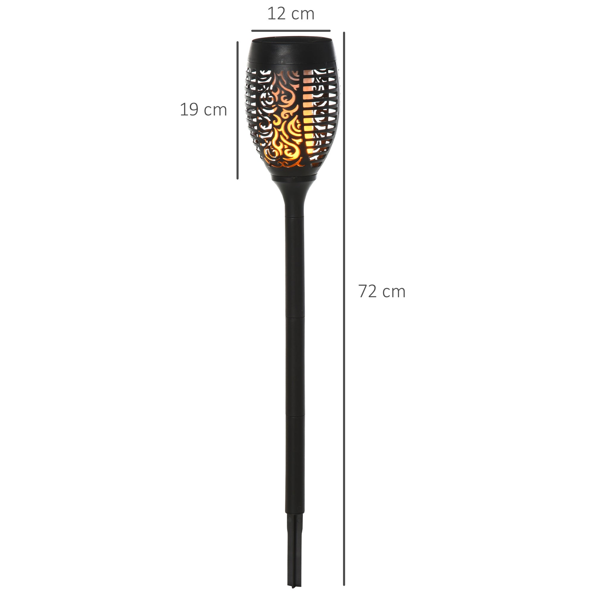 Outsunny Gartenbeleuchtung 4 Stück Solar LED Warmweiß Gartenstrahler mit Erdspieß Stecker IP44 Wasserdichter Gartenleuchte Solar Gartenlampe für Draußen Garten Rasen, Hof