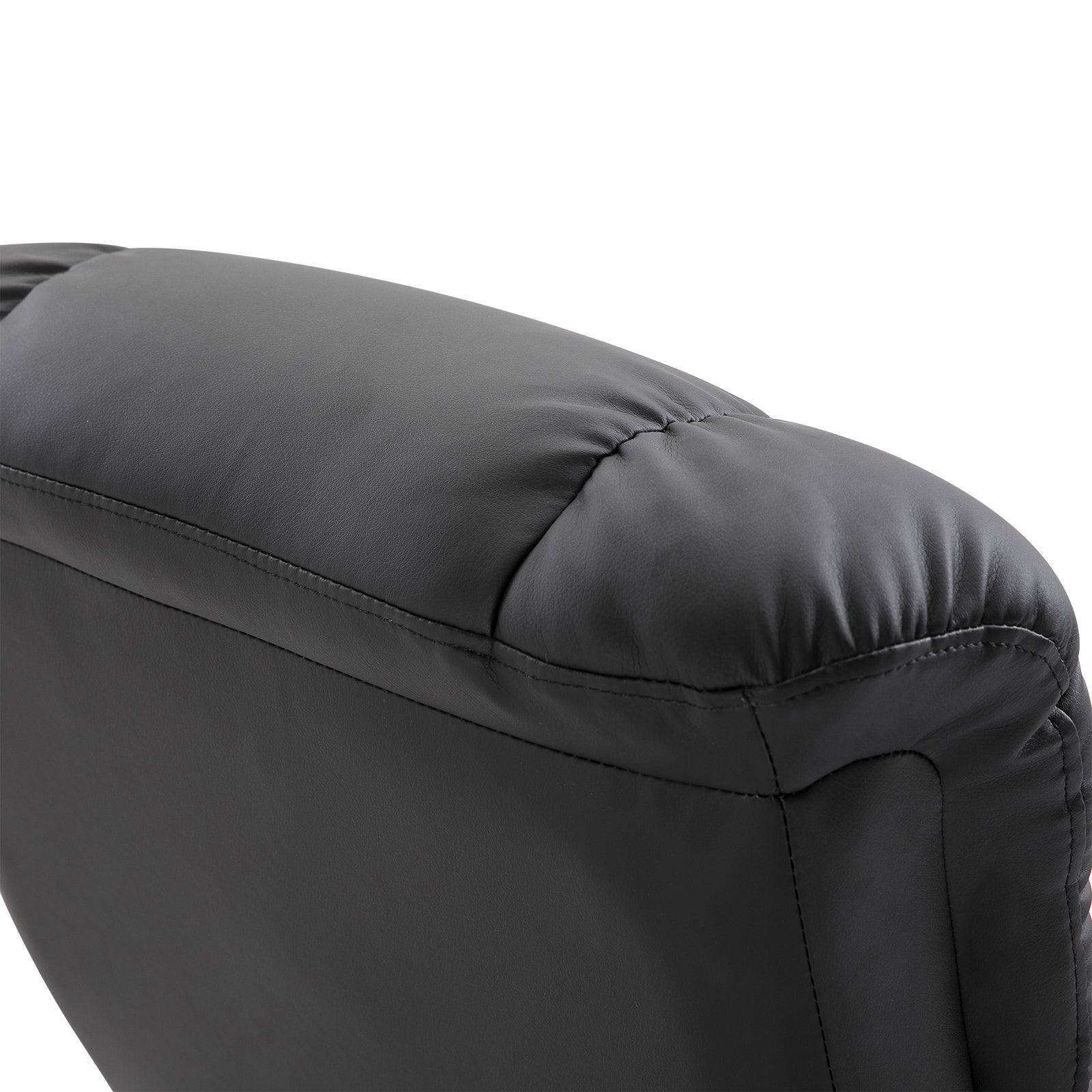 HOMCOM Relaxsessel mit Fußhocker, Massagesessel mit Liegefunktion, Elektrischer Liegesessel mit Fernbedienung, Fernsehsessel mit Seitentasche, Kunstleder, Schwarz