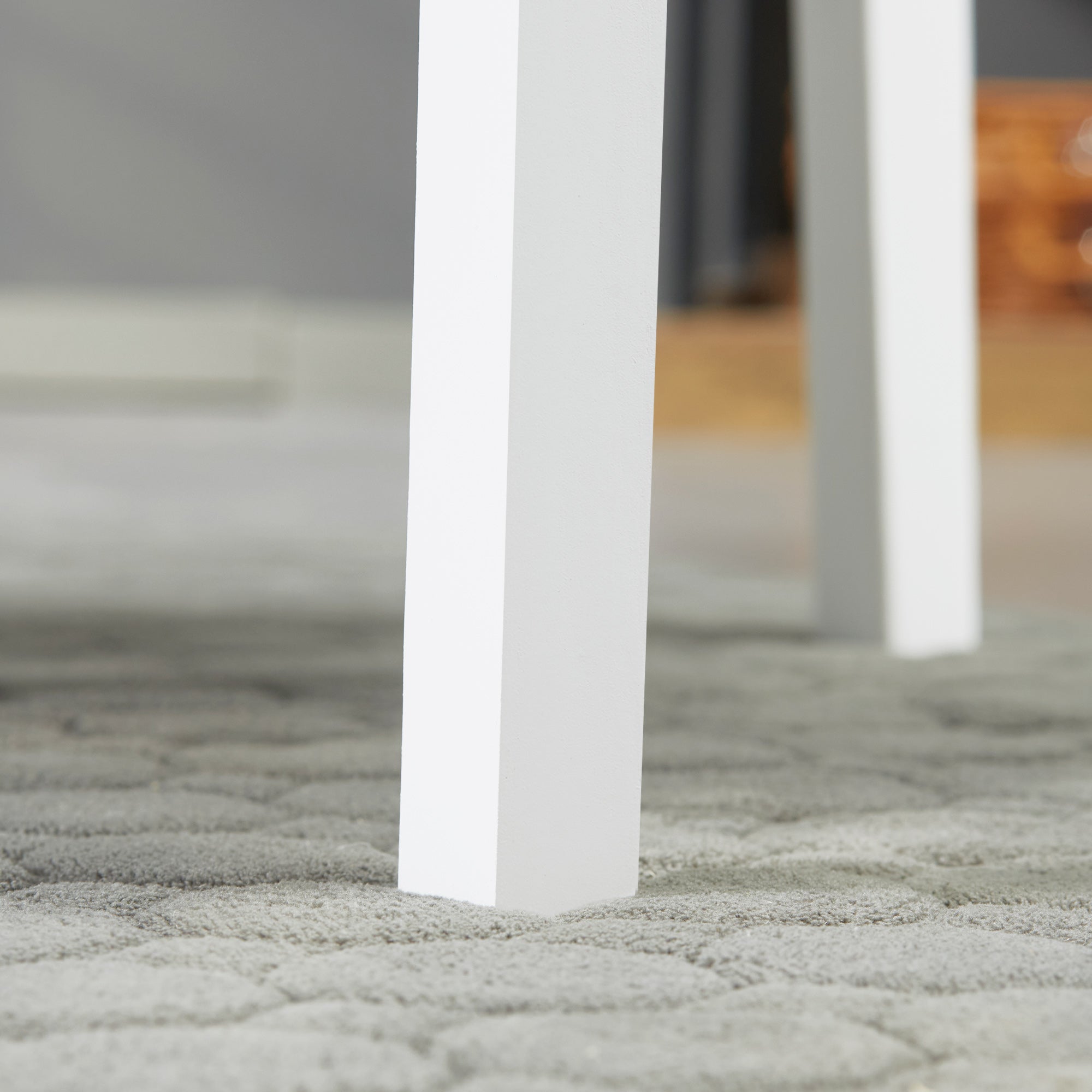 HOMCOM 4er-Set Esszimmerstühle Küchenstühle Stühle, Massivholz, 41 cm x 46,5 cm x 85,5 cm, Weiß