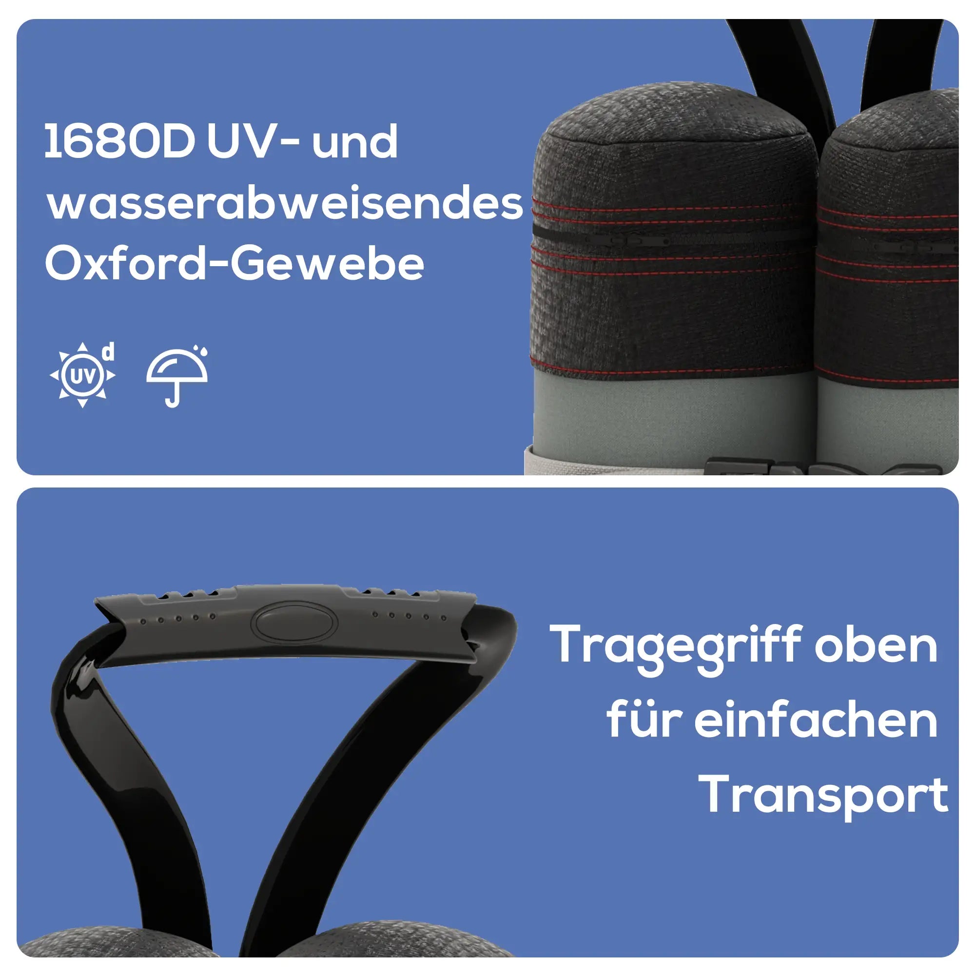 Pavillon Sandsäcke 4er Set, mit Griff, Grau/Schwarz