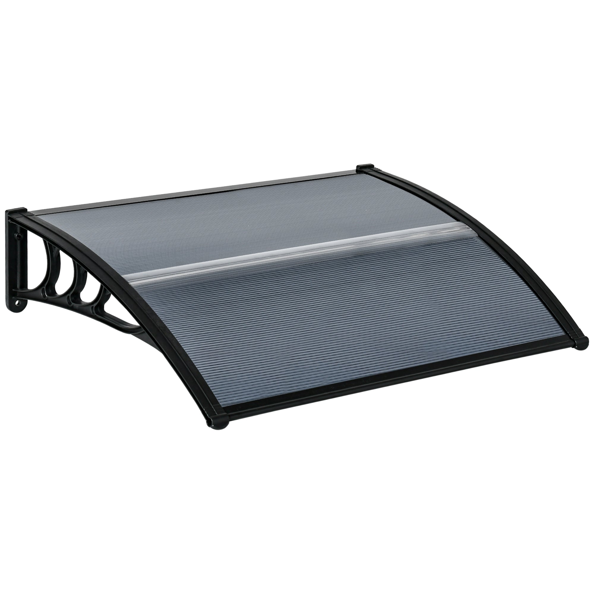 Outsunny Pultvordach 103 × 96,5 × 27 cm mit UV-Schutz, Schwarz